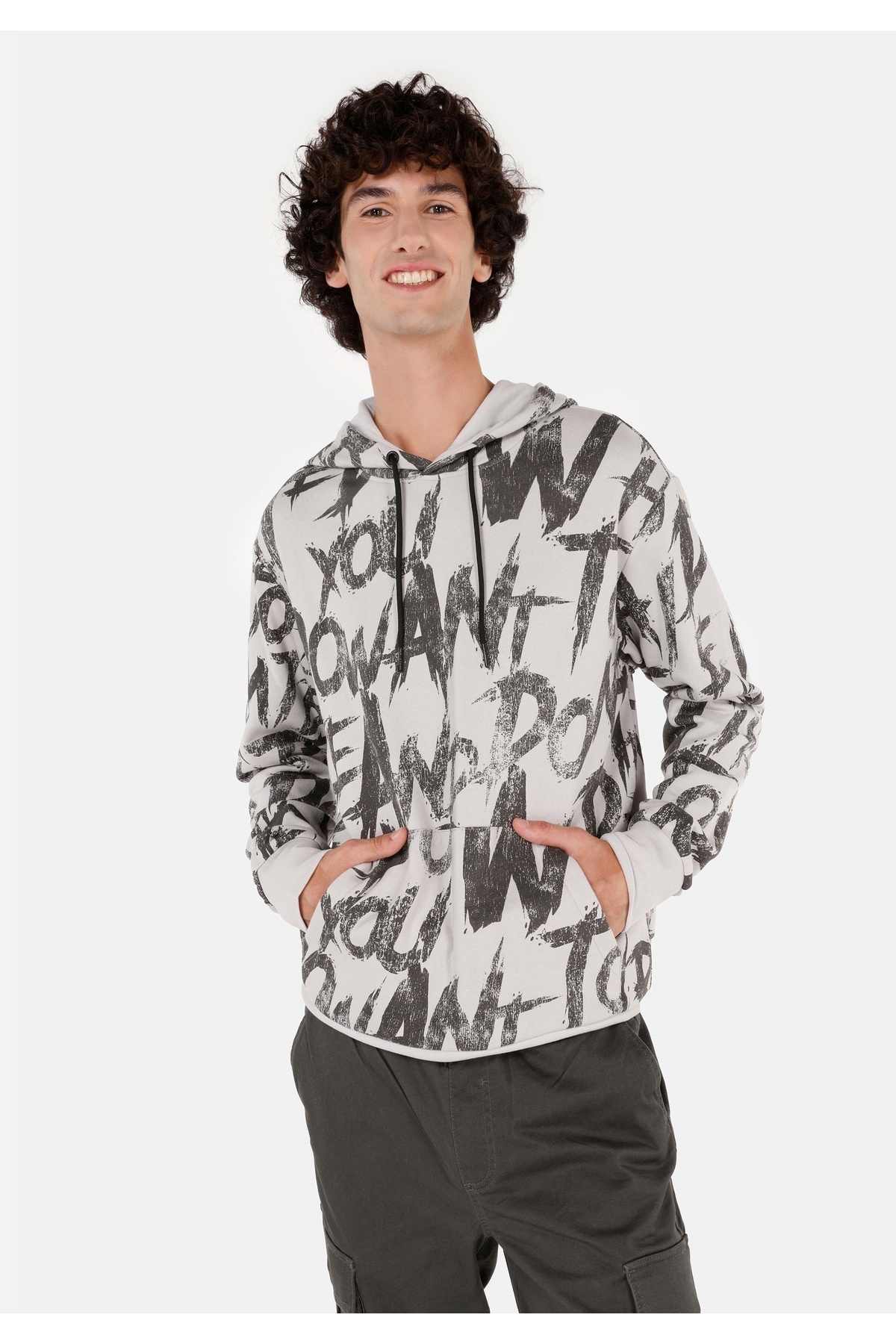 کالینز سویشرت خاکستری مردانه Regular Fit