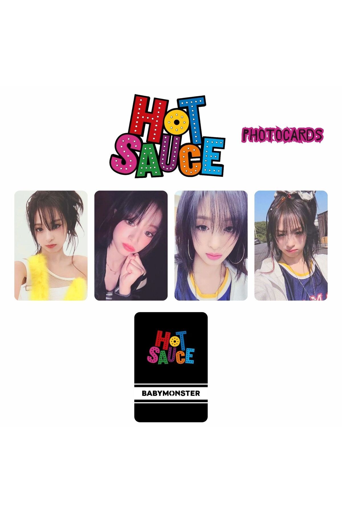 Kpop Dünyasi BABYMONSTER Ahyeon '' Hot Sauce '' Photocards Set
