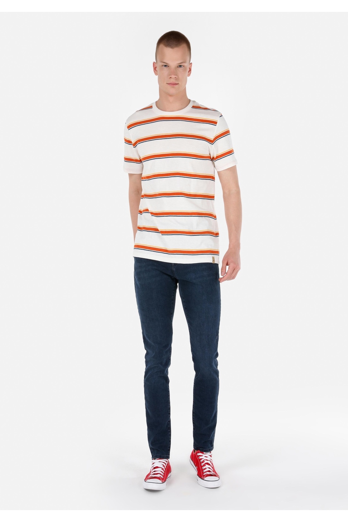 کالینز شلوار جین مردانه جیب‌دار باریک، کمر باریک، نیلی تیره، اسلیم فیت