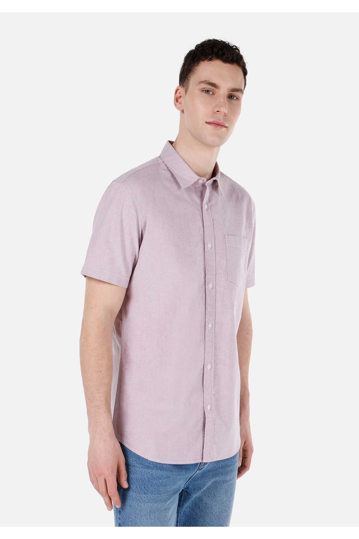 کالینز پیراهن مردانه صورتی آستین کوتاه