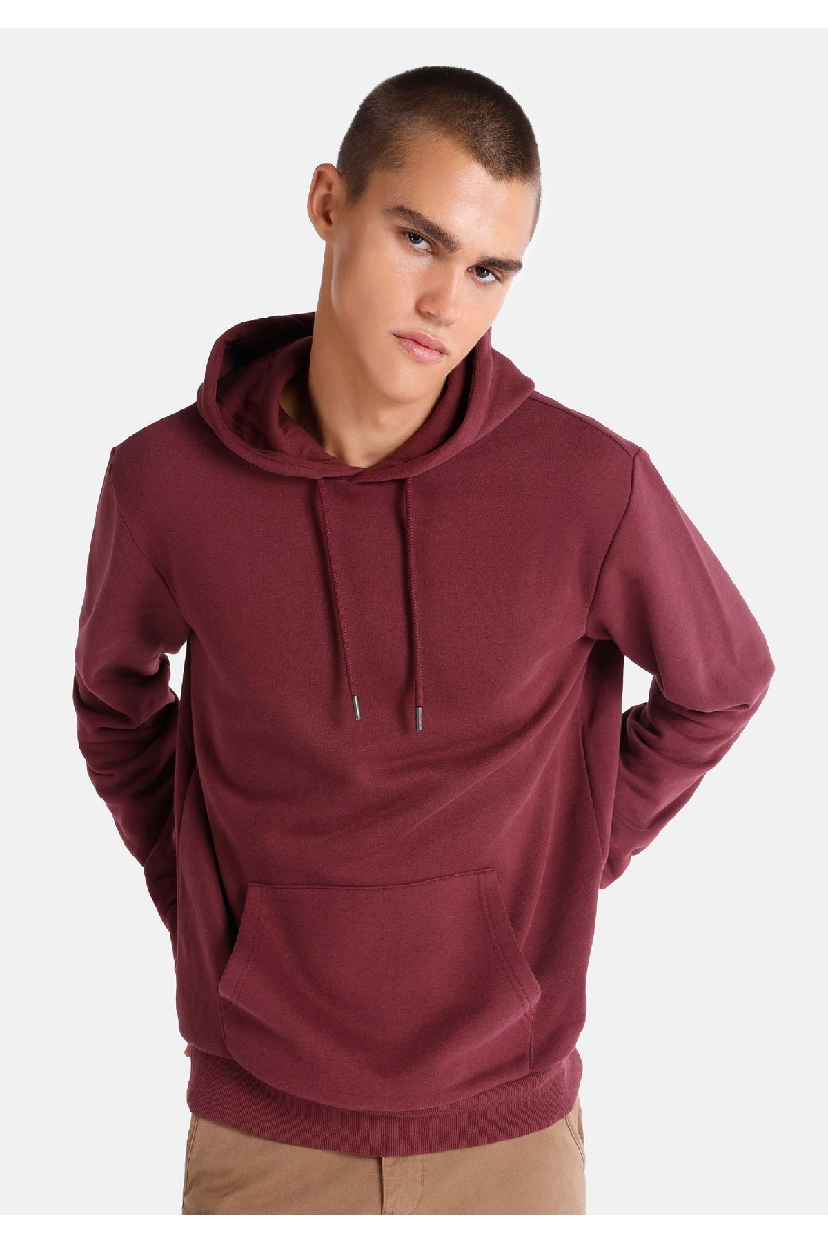 کالینز سویشرت مردانه رگولار فیت مدل بورگاندی