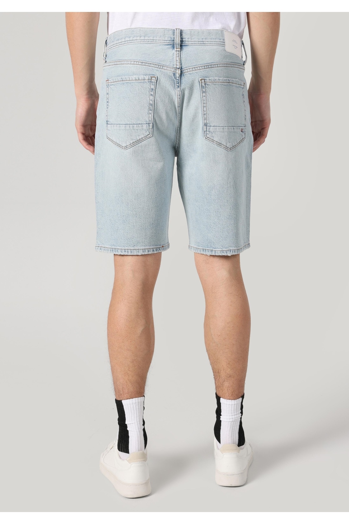 Colin's-Pantaloni scurți de jeans albaștri pentru bărbați, cu talie medie, drepte 2