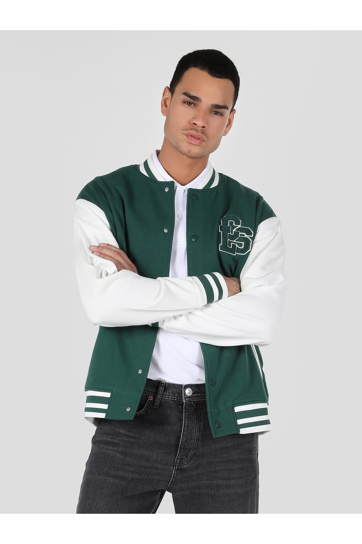 کالینز ژاکت سبز مردانه معمولی فیت