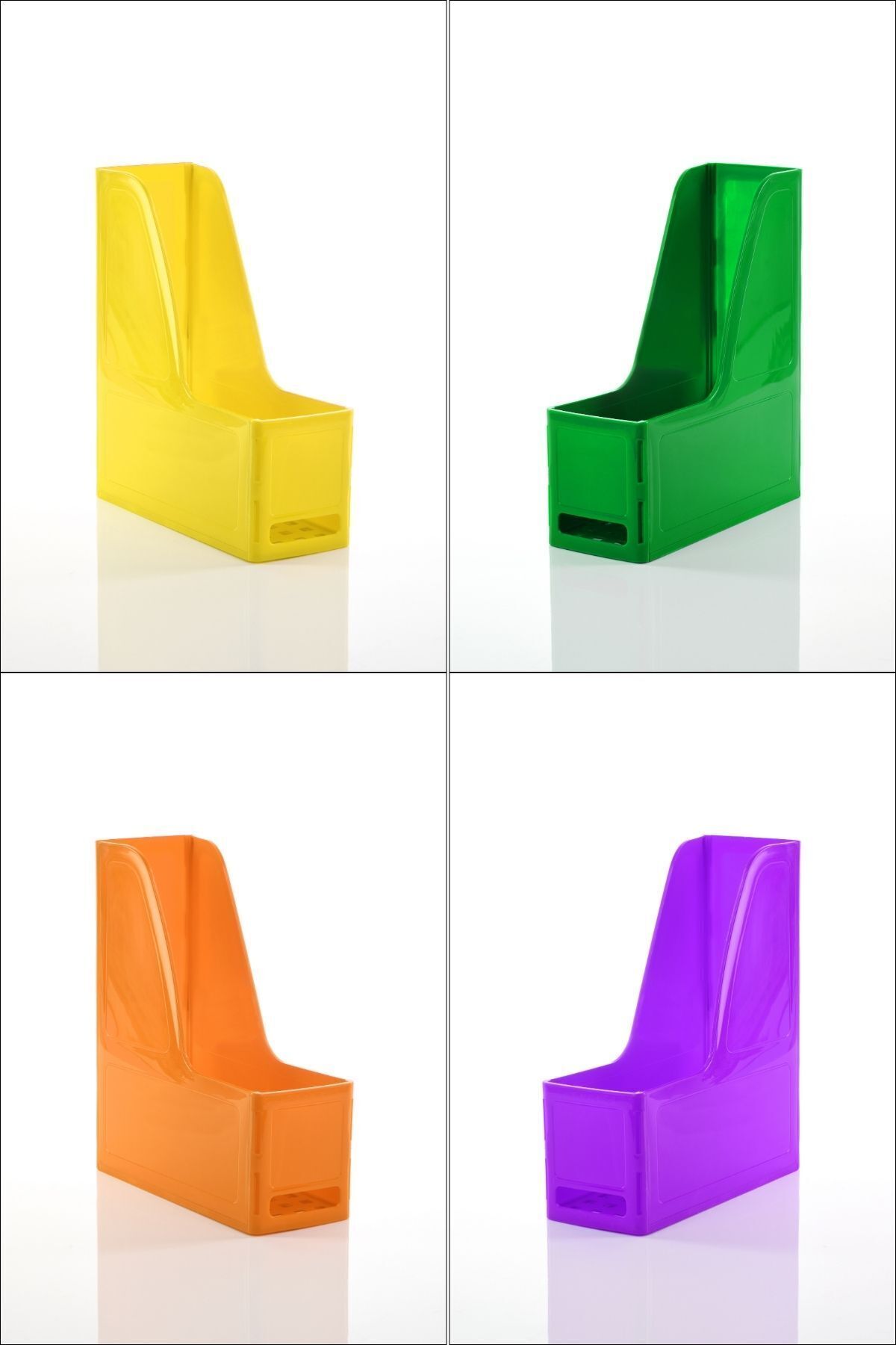 ALPA STORE OPS MG 101  MAGAZİNLİK 4'LÜ SET A4 DEMONTE PLASTİK DİKEY KLASÖR ARŞİV KUTUSU ORGANİZER SAKLAMA