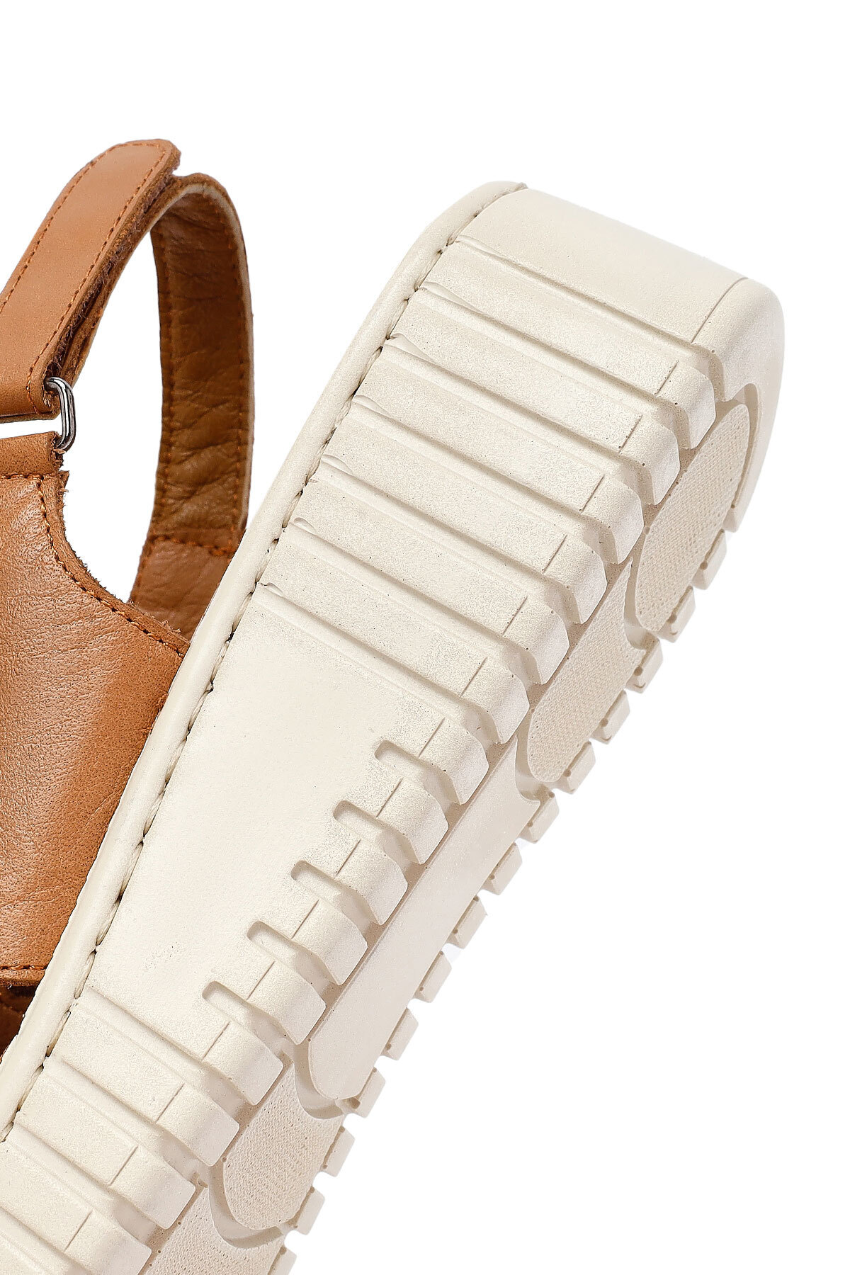 Derimod-Women's Tan Thick Soled Leather Comfort Sandals 25Sfd410618 8