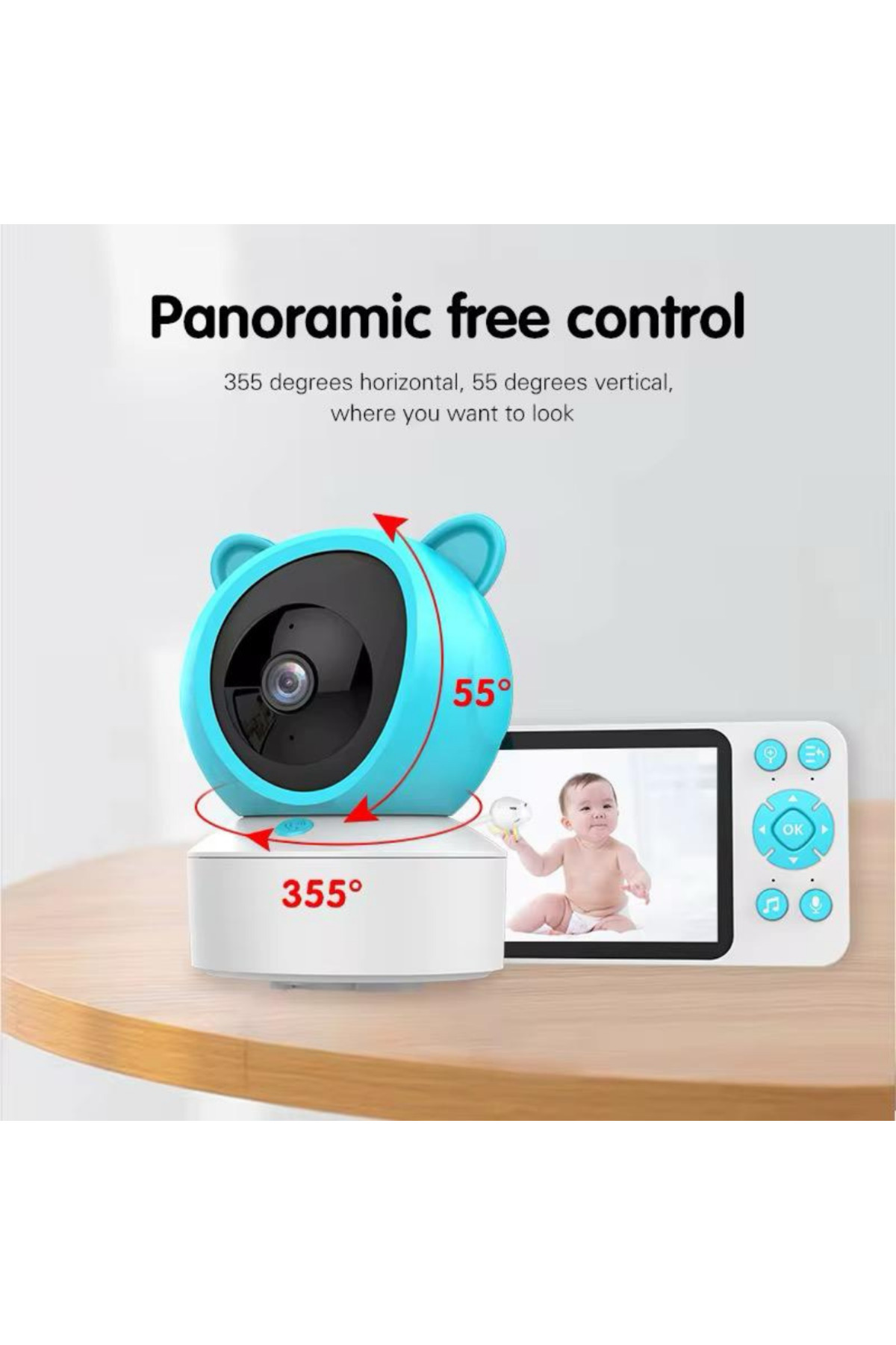 CROW'S TECH LCD Ekranlı Gece Görüşlü Bebek İzleme Kamerası Uzaktan Mobil Kontrol Kayıt Özelliği+Telsiz Konuşma fotoğrafı 6 (önizleme)