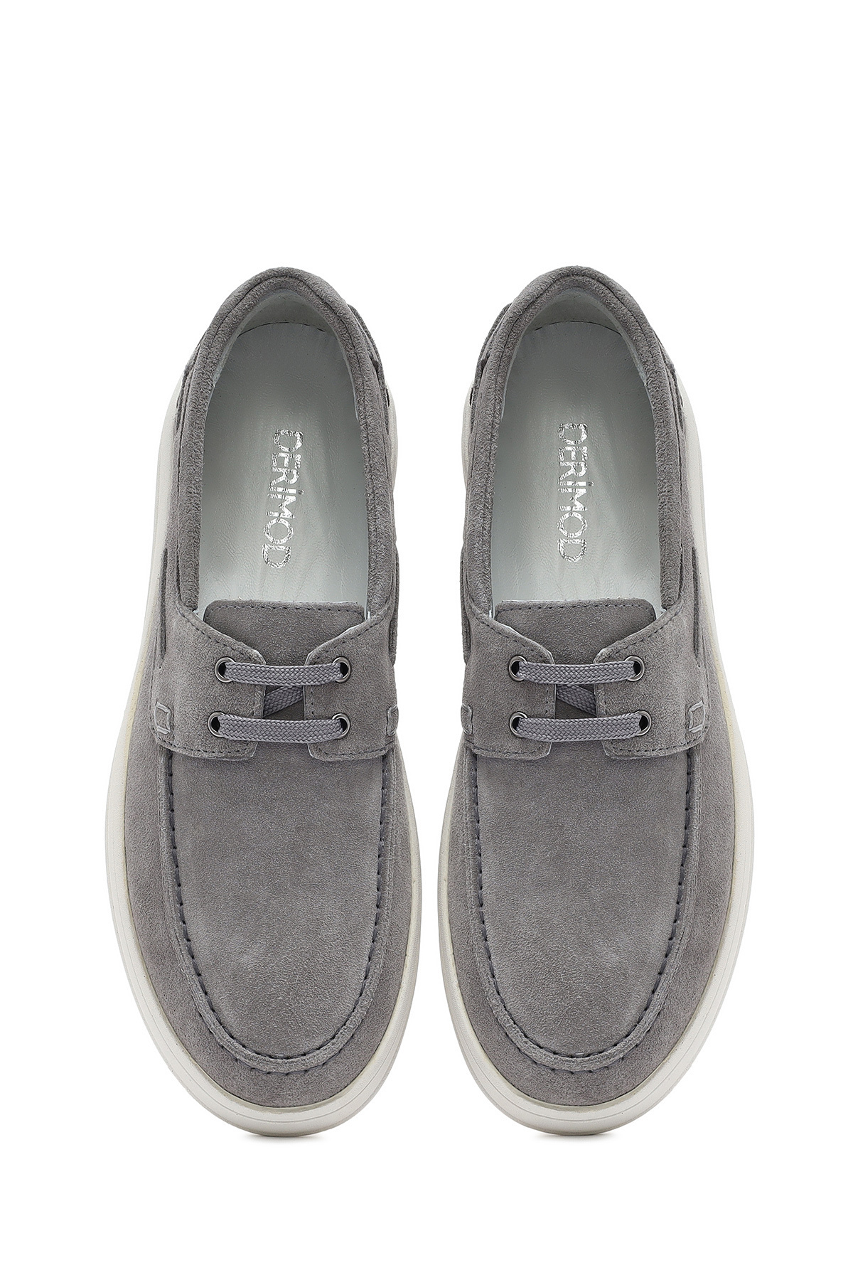 Derimod-Men's Gray Lace-Up Suede Leather Casual Shoes 25Sfd 700310 7