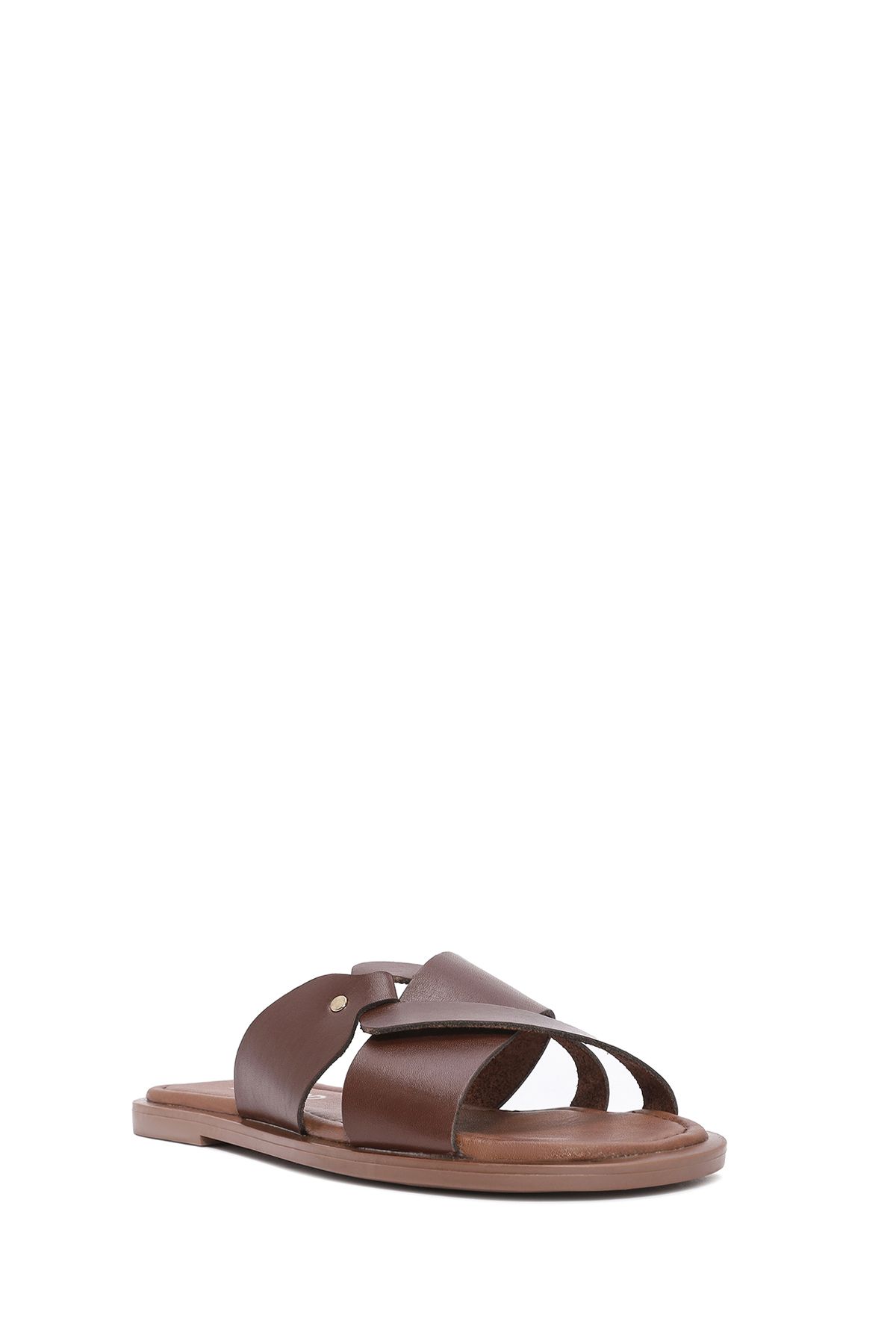 Derimod-Women's Brown Leather Slippers 25Sfd 332918 6