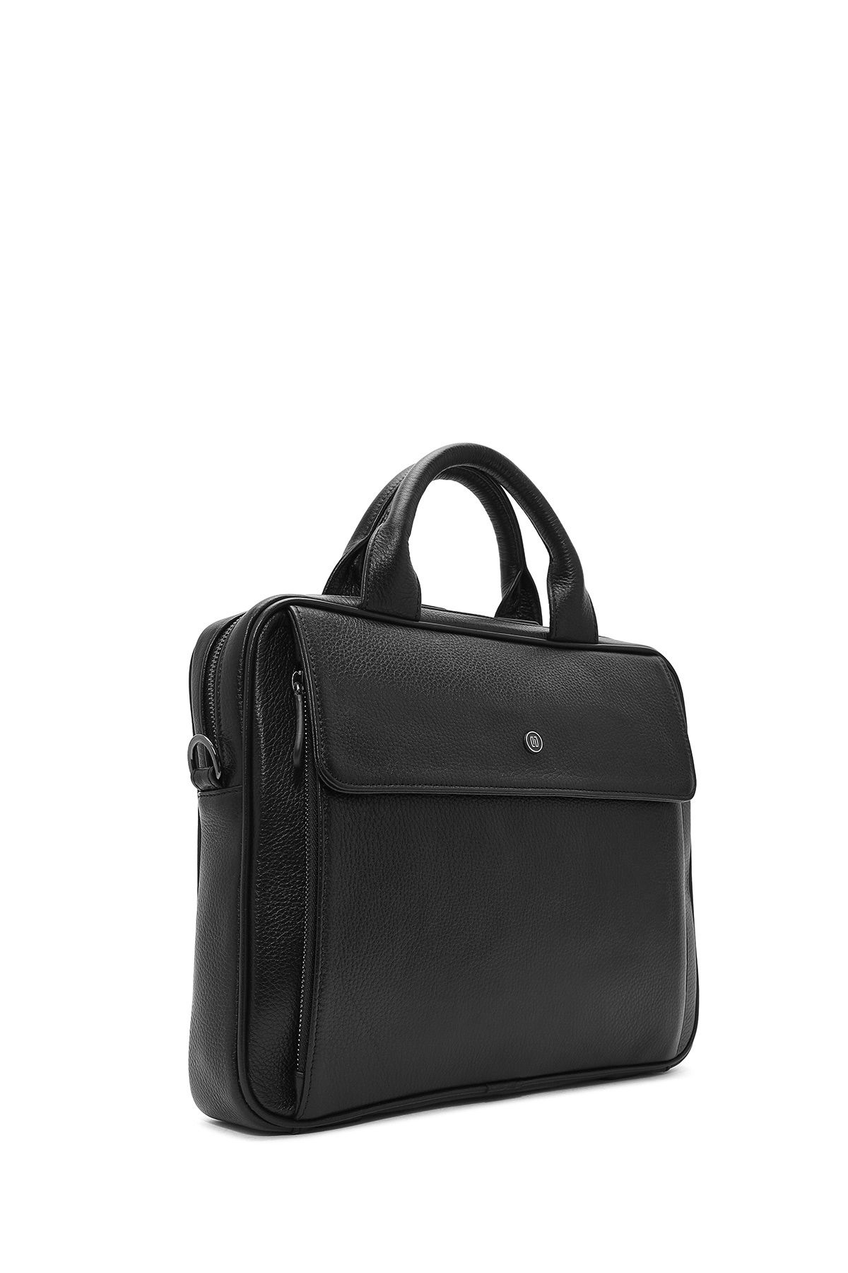 Derimod-Men's Black Long Strap Leather Briefcase 24Wbd3405Ft 5