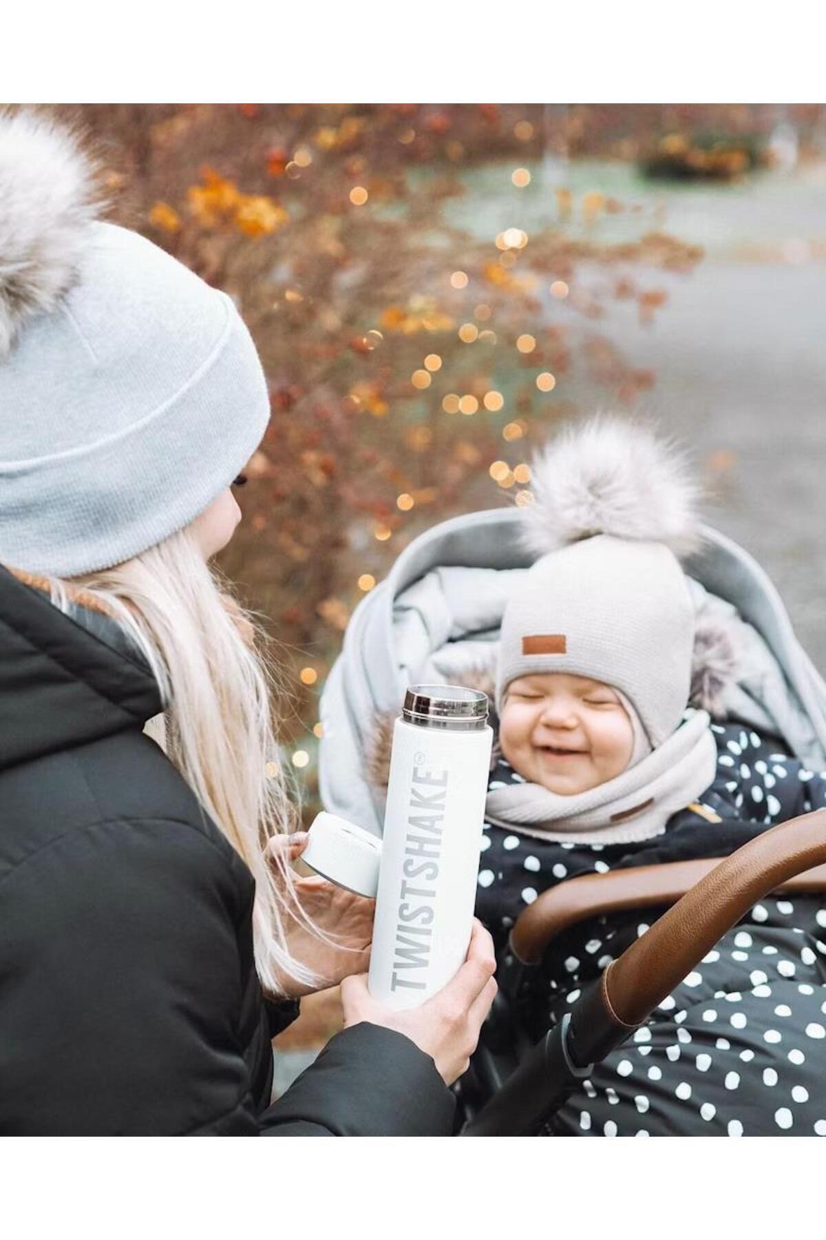 Twistshake Beyaz Sıcak Soğuk Korumalı Termoslu Mama ve İçecek Şişesi (420 ml) fotoğrafı 3 (önizleme)