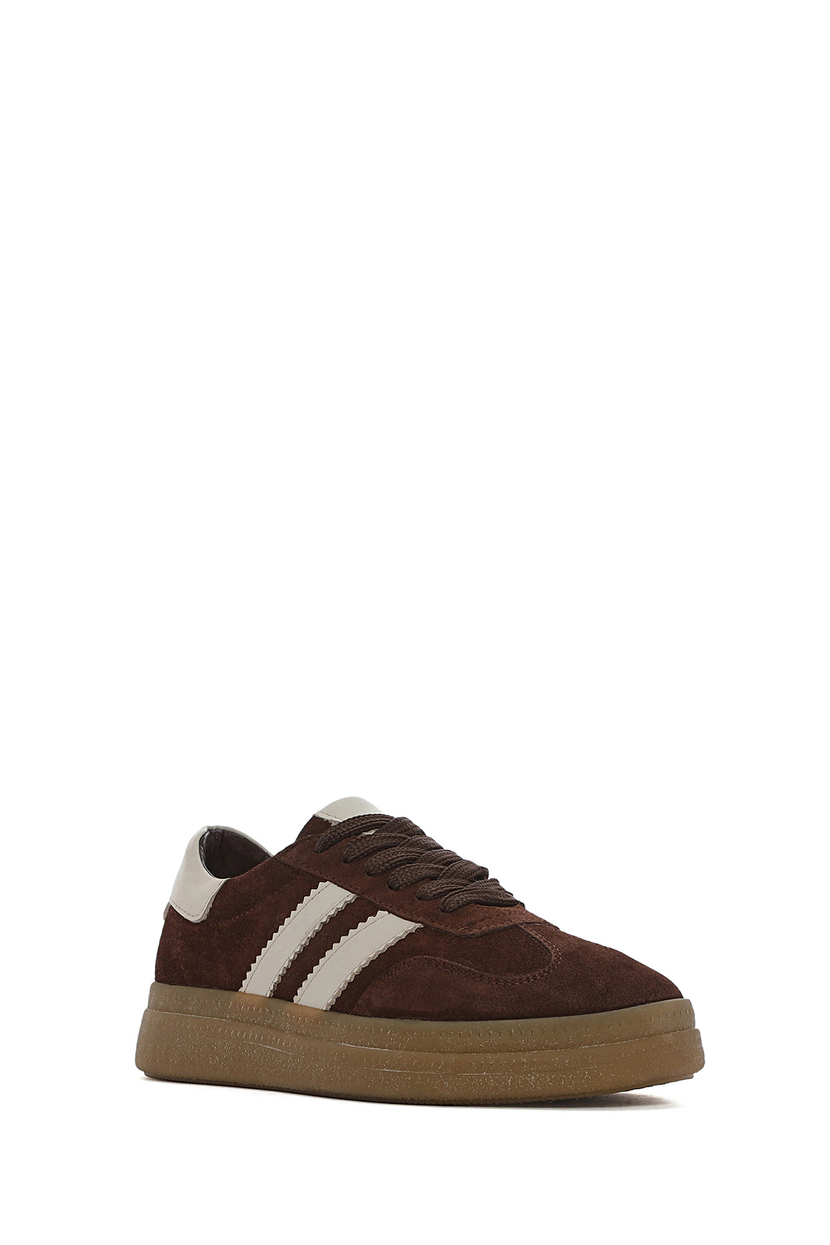 Derimod-Women's Brown Lace-Up Thick Sole Suede Leather Sneaker 25Sfd 511010 6
