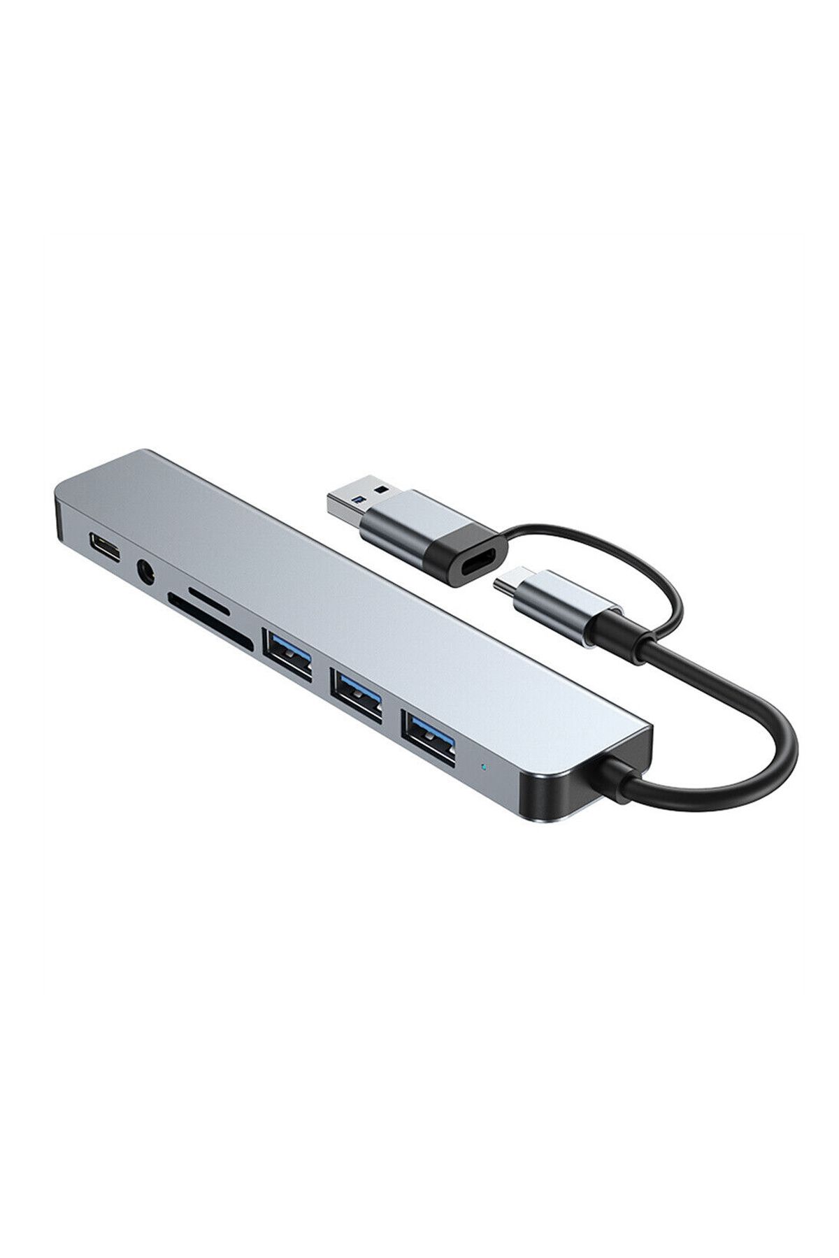HOPE R-Hub USB-C 8-in-1 HOPE R® multiport: 2x USB3.0 tip A, 2x USB2.0 tip A, 1x USB3.0 tip C, card reader 3
