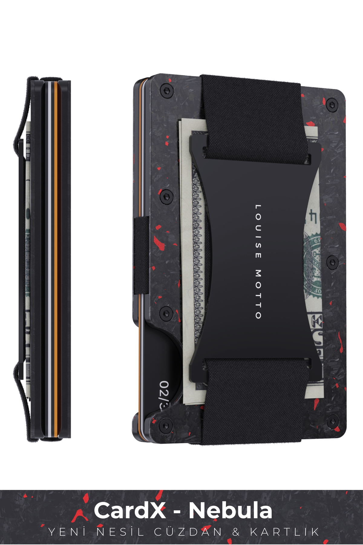 Cardx - Nebula Straps - Forged Carbon Wallet & Card Holder - Premium Series (RED)