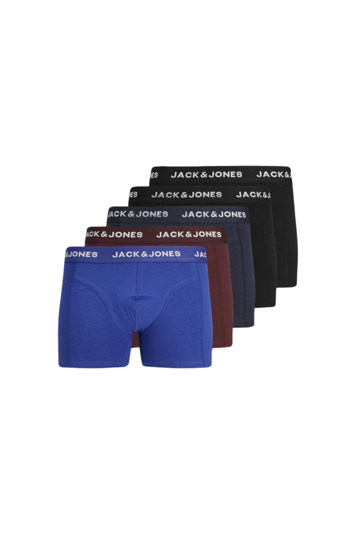 جک اند جونز لوگوی برند مردانه JACK&JONES بند الاستیک نخی کژوال آبی-خاکستری-بورگوندی-مشکی-مشکی