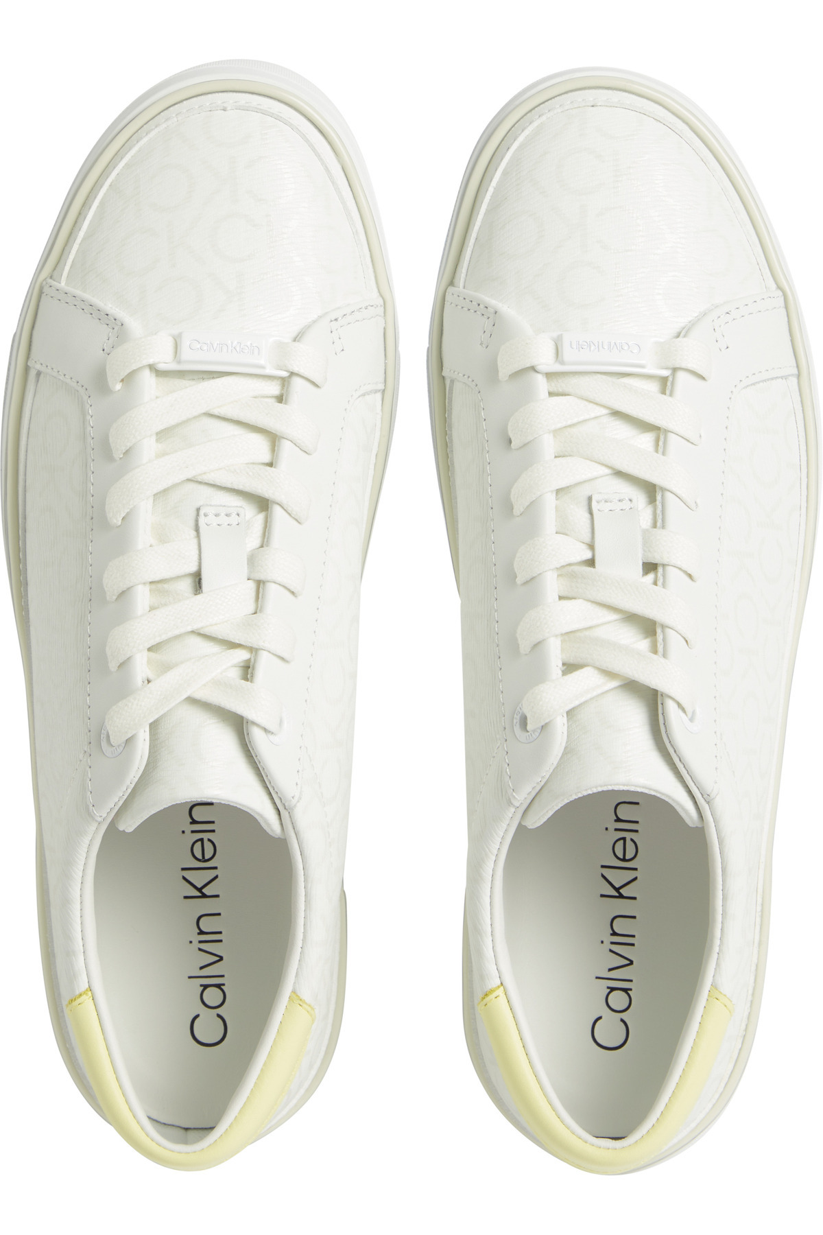 Calvin Klein-Bequemer Sneaker mit weißem Plateau-Absatz – Damen-Logo, Freizeitkleidung, Hw0h 4
