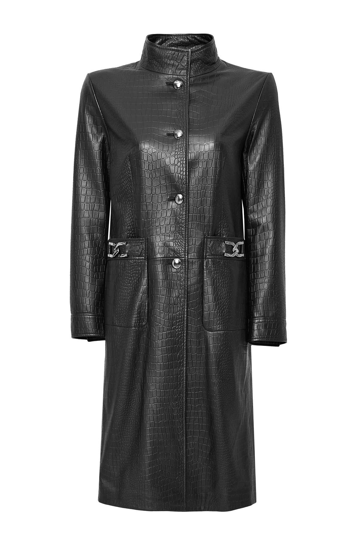 Derimod-Colette Women's Black Crocodile Patterned Leather Top Coat 24Wgd5182Y8 3
