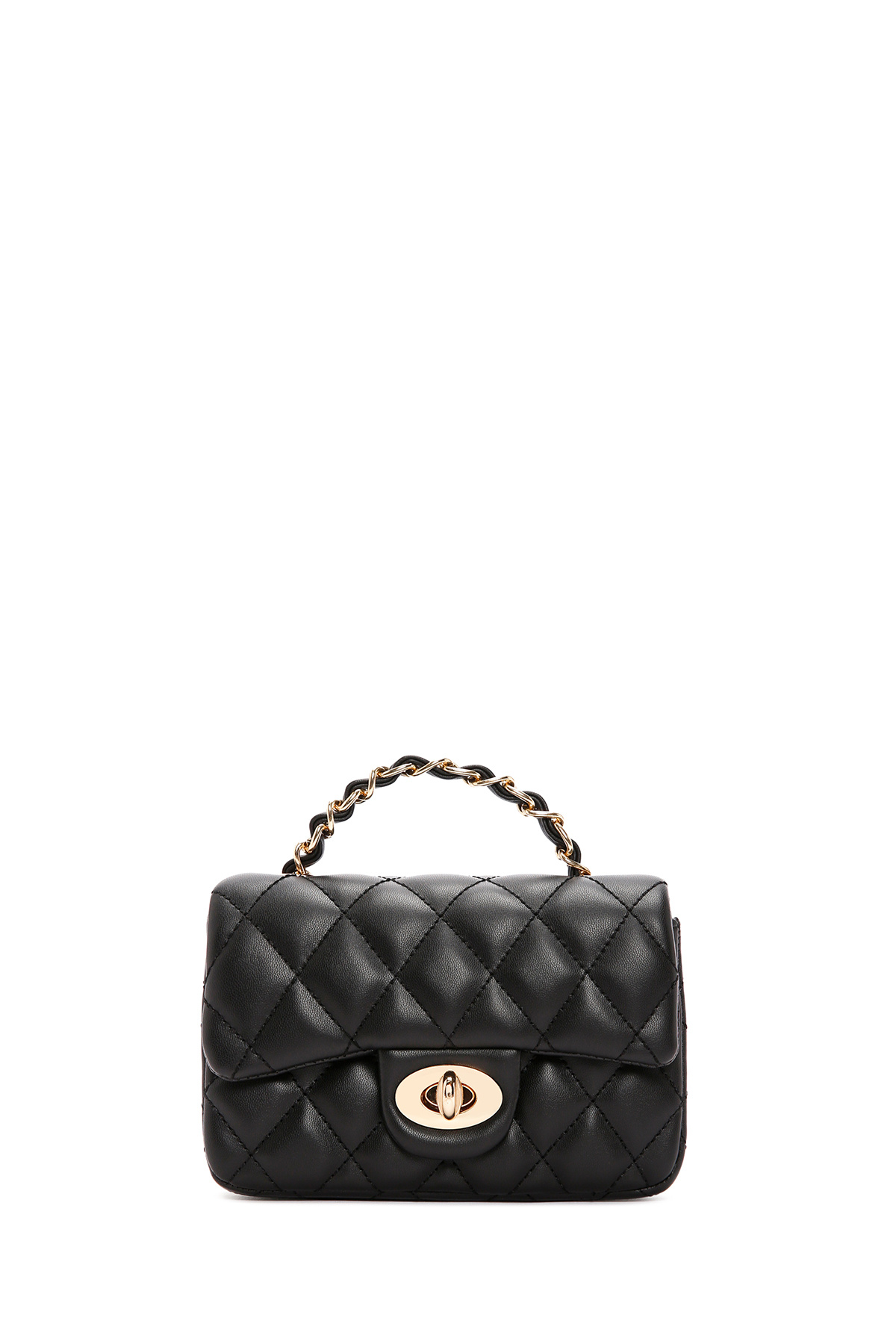 Derimod-Women's Black Long Strap Quilted Crossbody Bag 25Sbd2003Kp 4