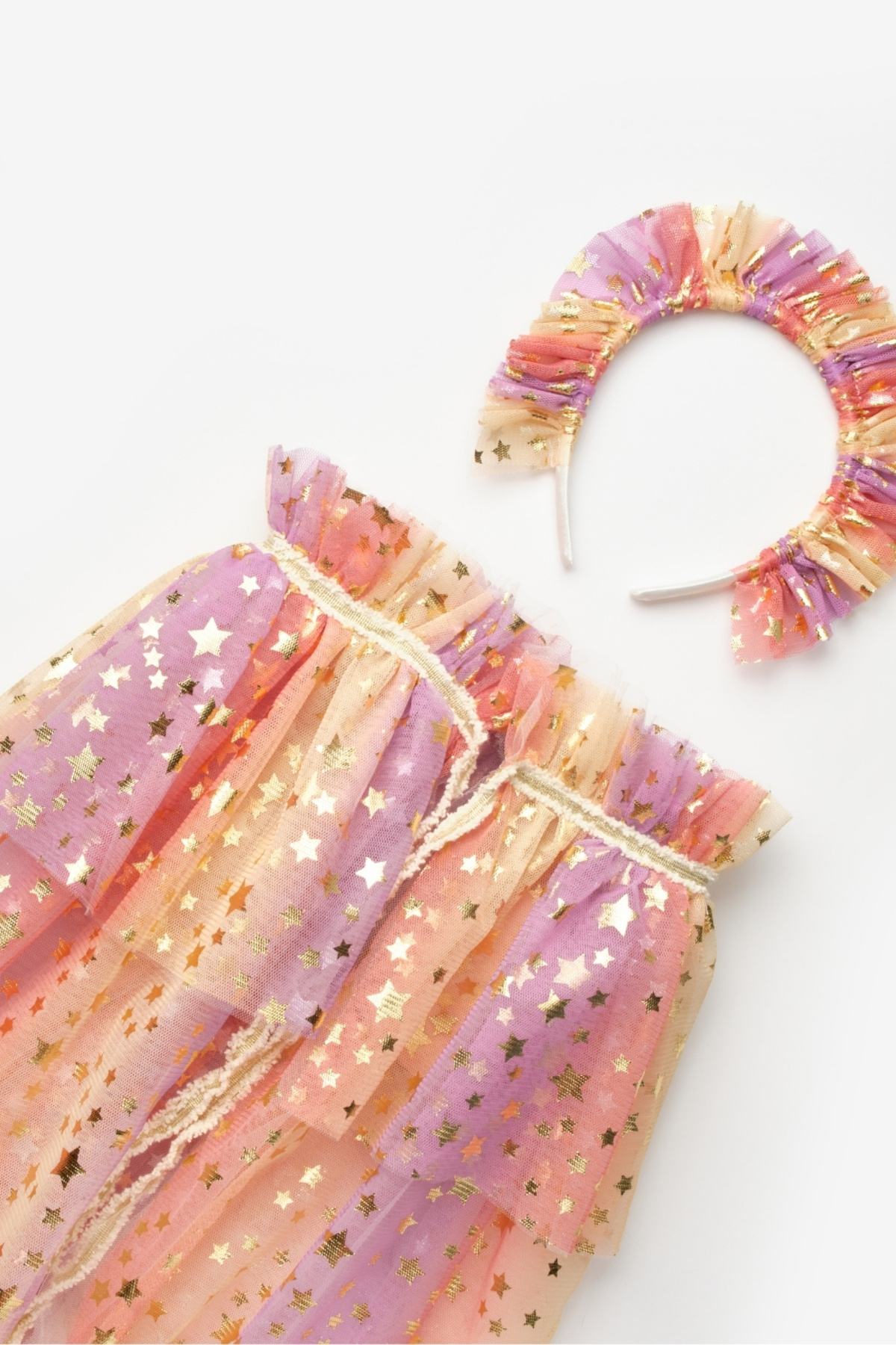 Le Mabelle-Yellow Girl's Starry Cloak and Crown Set 6