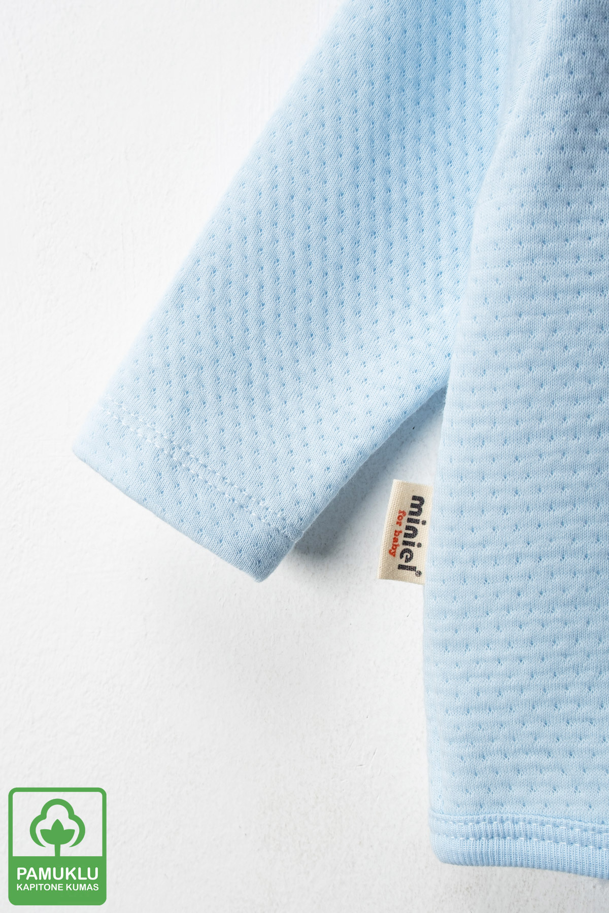 Miniel Unisex Bebek Gökkuşağı Armalı Organik Pamuklu 3-18 Ay Kapitone Bebek Hırka fotoğrafı 2 (önizleme)