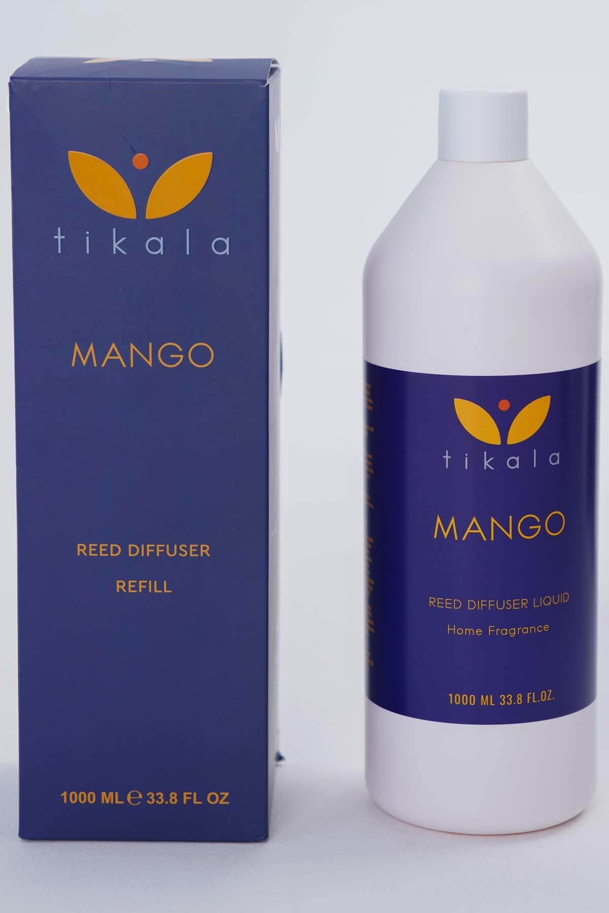 tikala Bambu Çubuklu Oda Kokusu Kristal Yenileme Likiti Mango - 1000 ML | Lüks Ev Parfümü Refill - Yedek