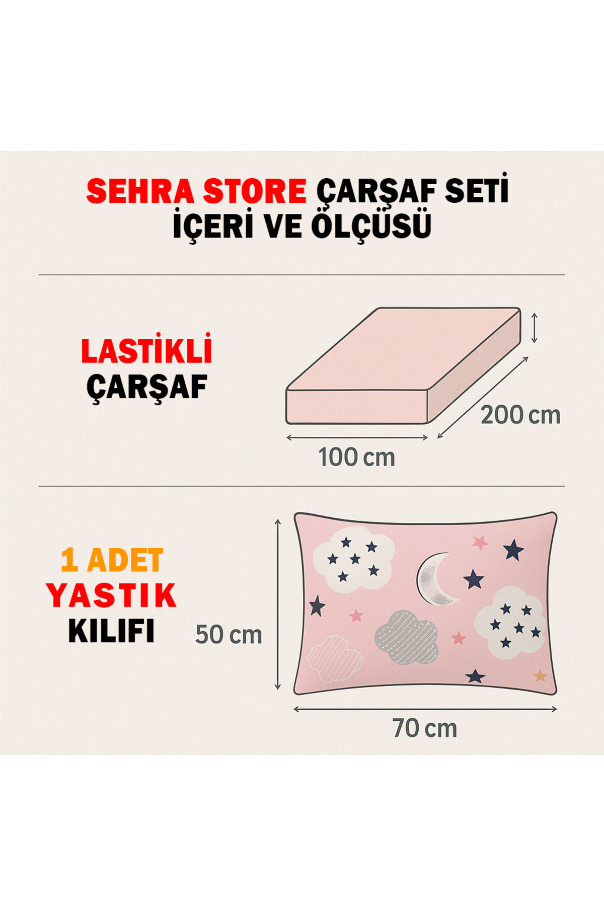 sehra-Single Cotton Fitted Sheet + Pillowcase Set Quality Durable Various Pattern Set 6
