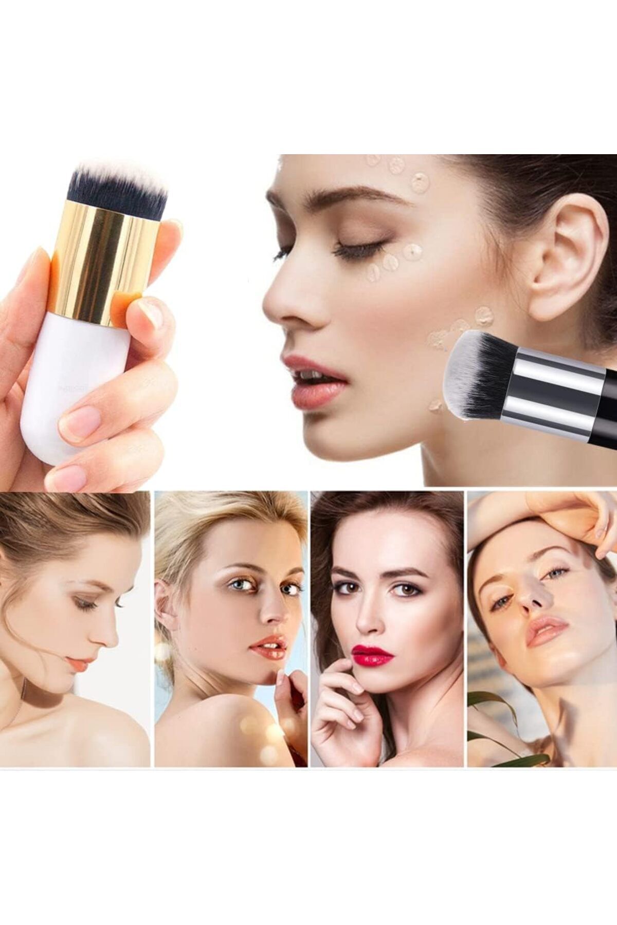 Professional Make-up Luxury Kabuki Fondöten Ve Allık Makyaj Fırçası RS — 35DLX — تصویر 4 از 8