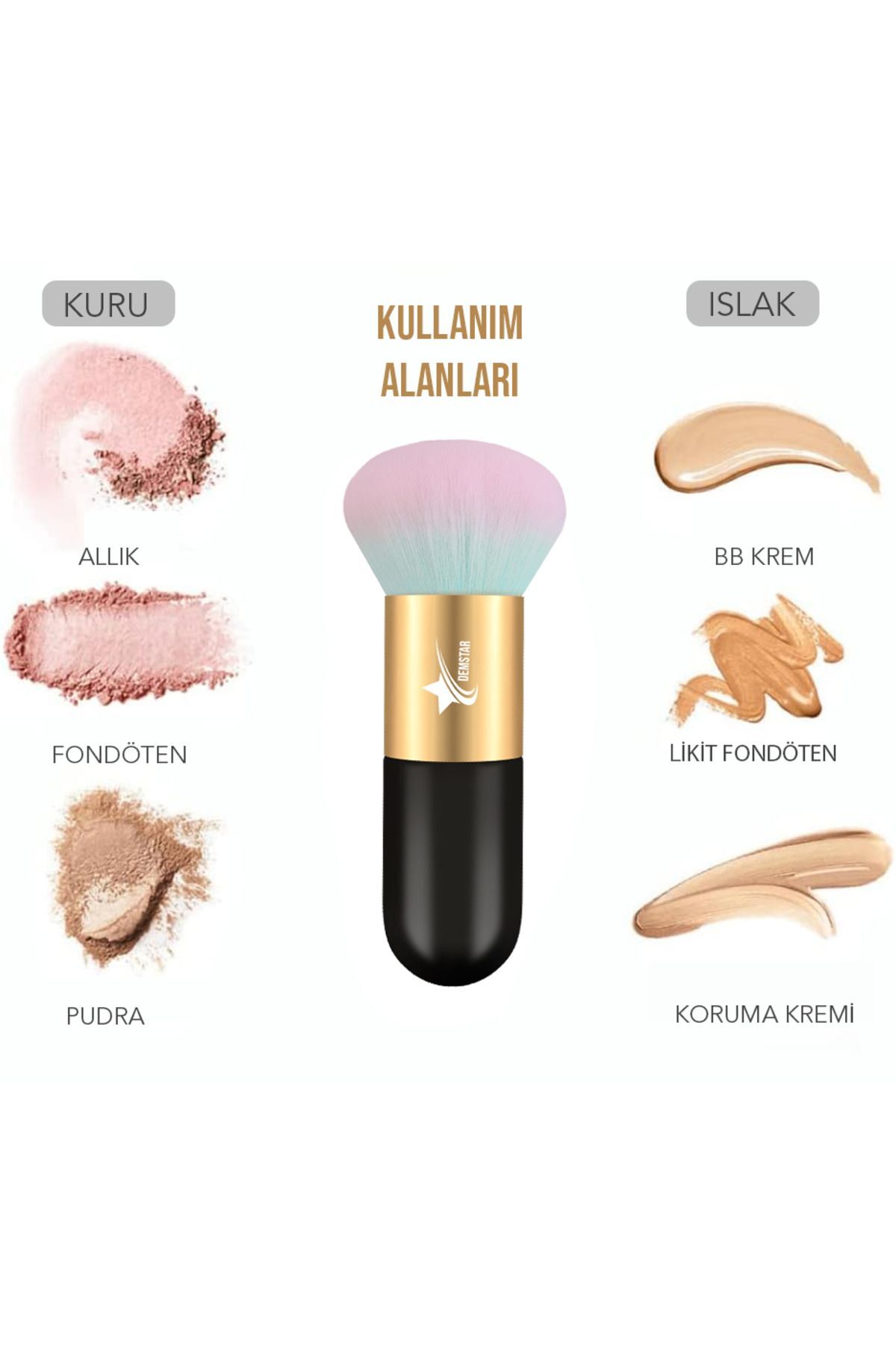 Professional Make-up Luxury Kabuki Fondöten Ve Allık Makyaj Fırçası PS — 31DLX — تصویر 2 از 8