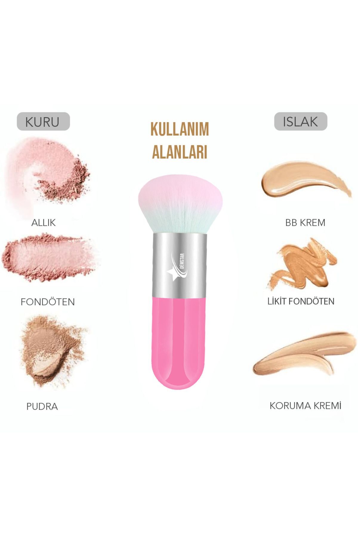 Professional Make-up Luxury Kabuki Fondöten Ve Allık Makyaj Fırçası PS — 17DLX — تصویر 2 از 8