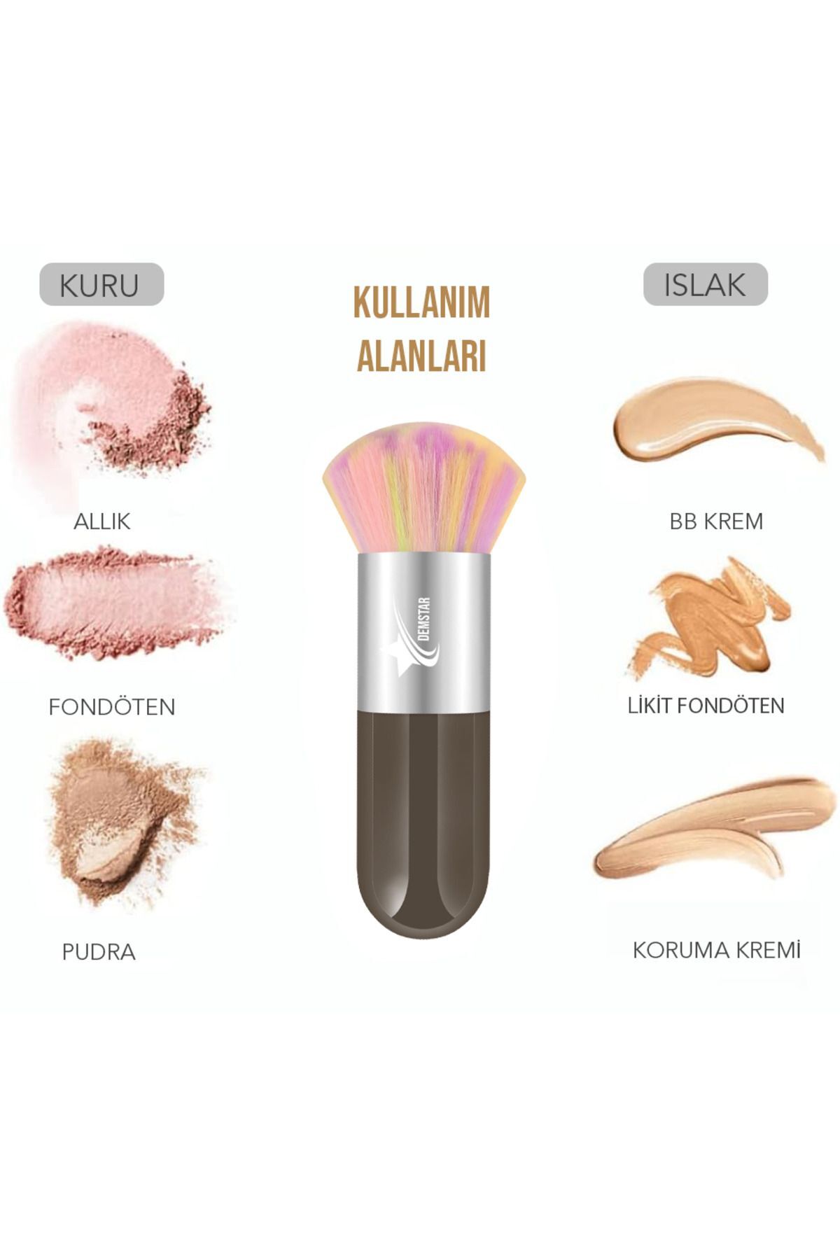 Professional Make-up Luxury Kabuki Fondöten Ve Allık Makyaj Fırçası RS — 41DLX — تصویر 2 از 8