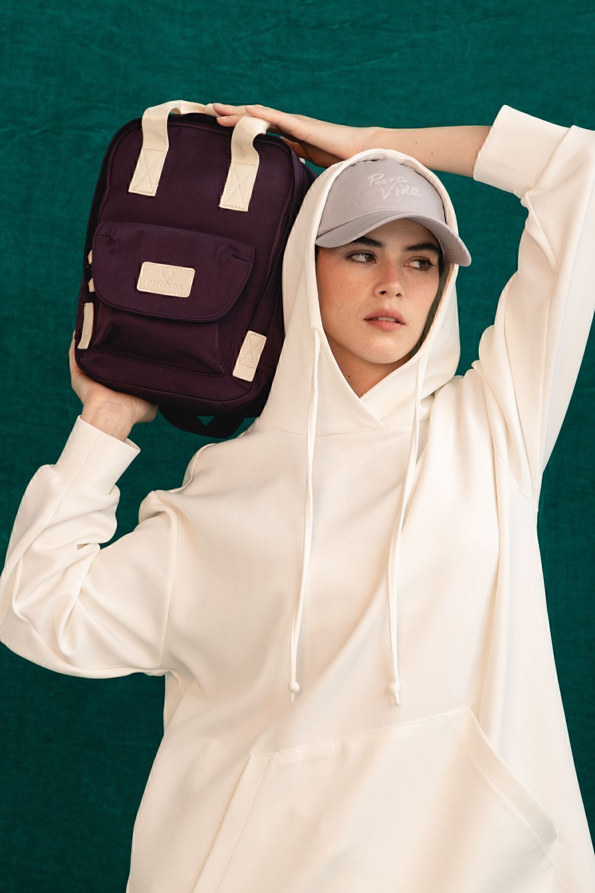 Nordbron-Lucerne Unisex - Μωβ ανθεκτικό σακίδιο πλάτης με θήκη για tablet, αδιάβροχο σχολικό και σακίδιο πλάτης φορητού υπολογιστή 4