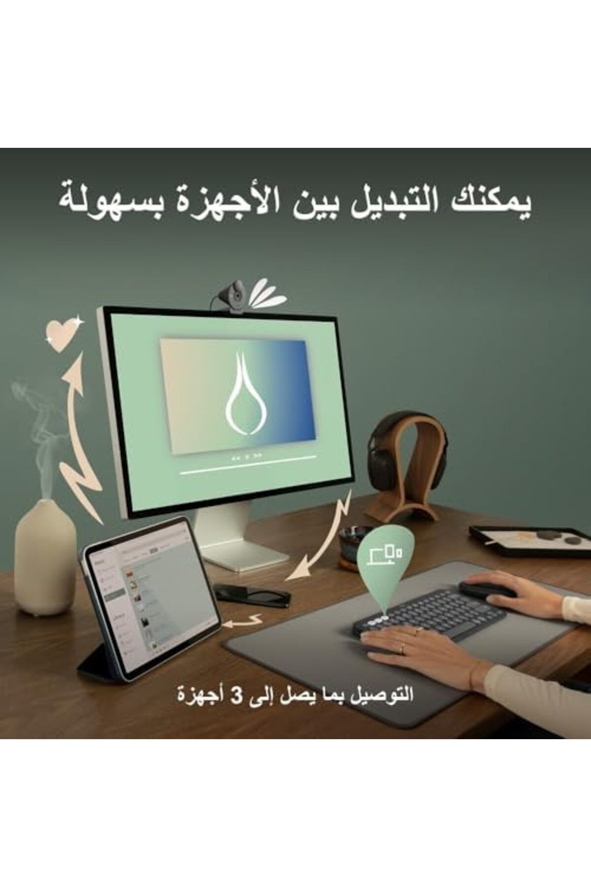logitech-لوحة مفاتيح Pebble 2 اللاسلكية K380s بتقنية البلوتوث متعددة الأجهزة 4
