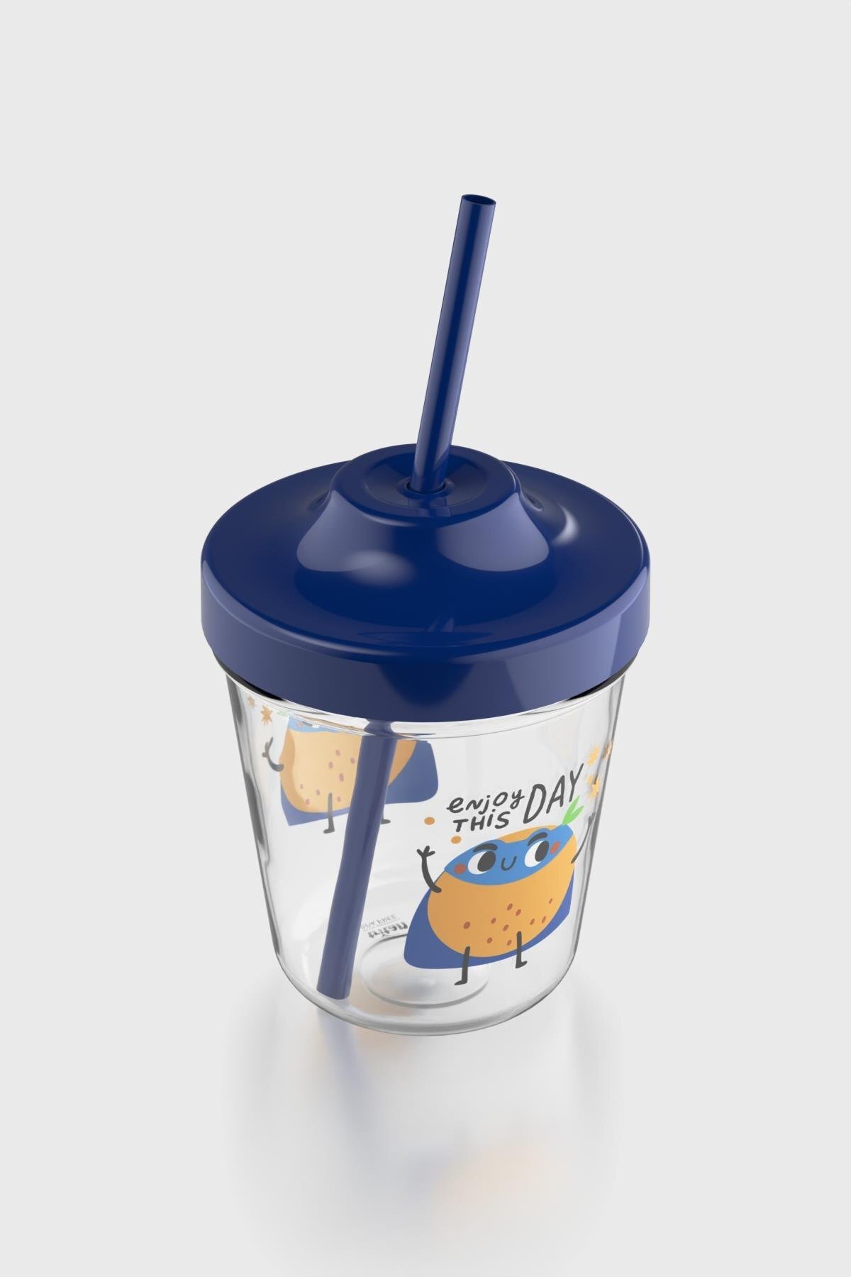 Renga Aura Enjoy This Day Desenli 350 ml Tritan Pipetli Çocuk Bardak 142022 Mavi fotoğrafı 3 (önizleme)