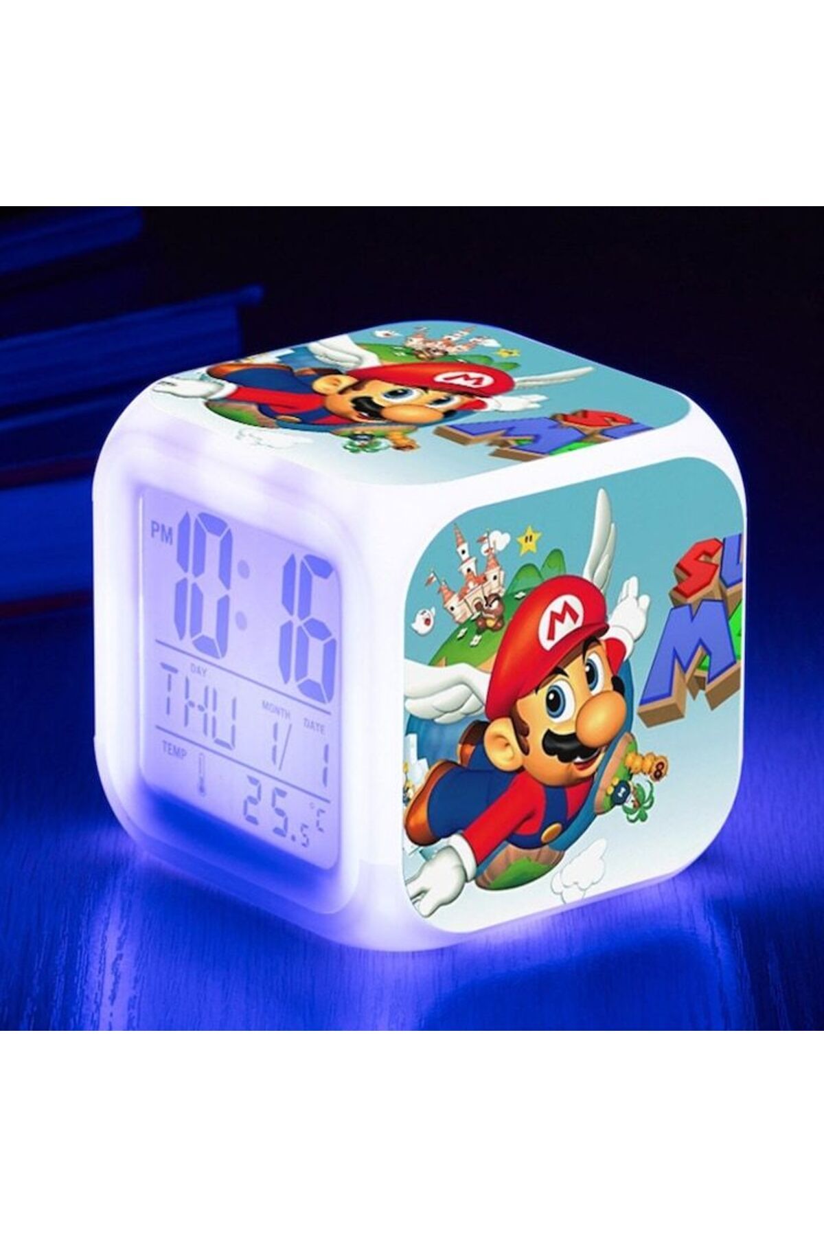 Mixbo-Cubic Clock for Children's Room Mixbo, Multiple Functions, Lights, Model 7 3