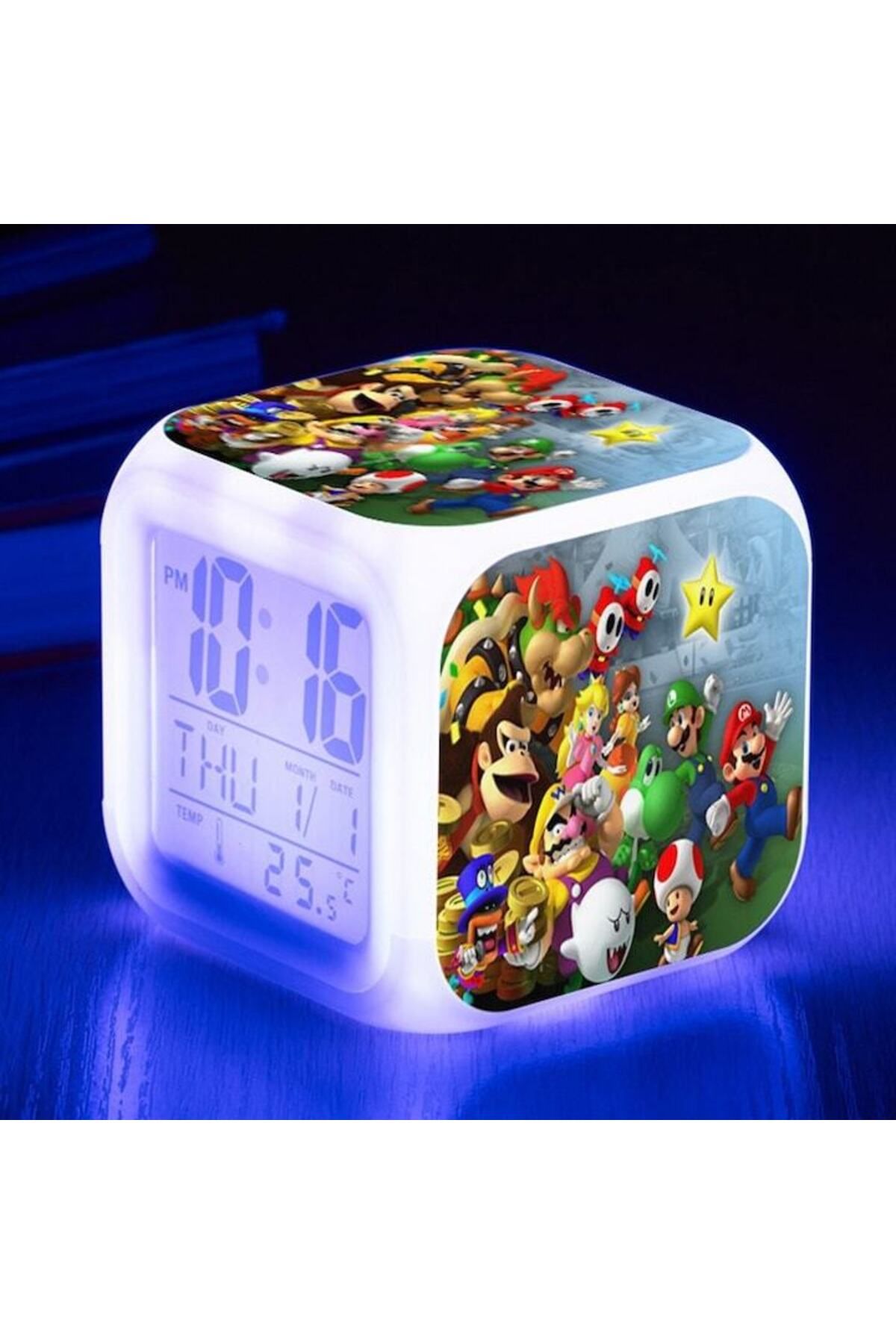 Mixbo-Cubic Clock for Children's Room Mixbo, Multiple Functions, Lights, Model 5 3