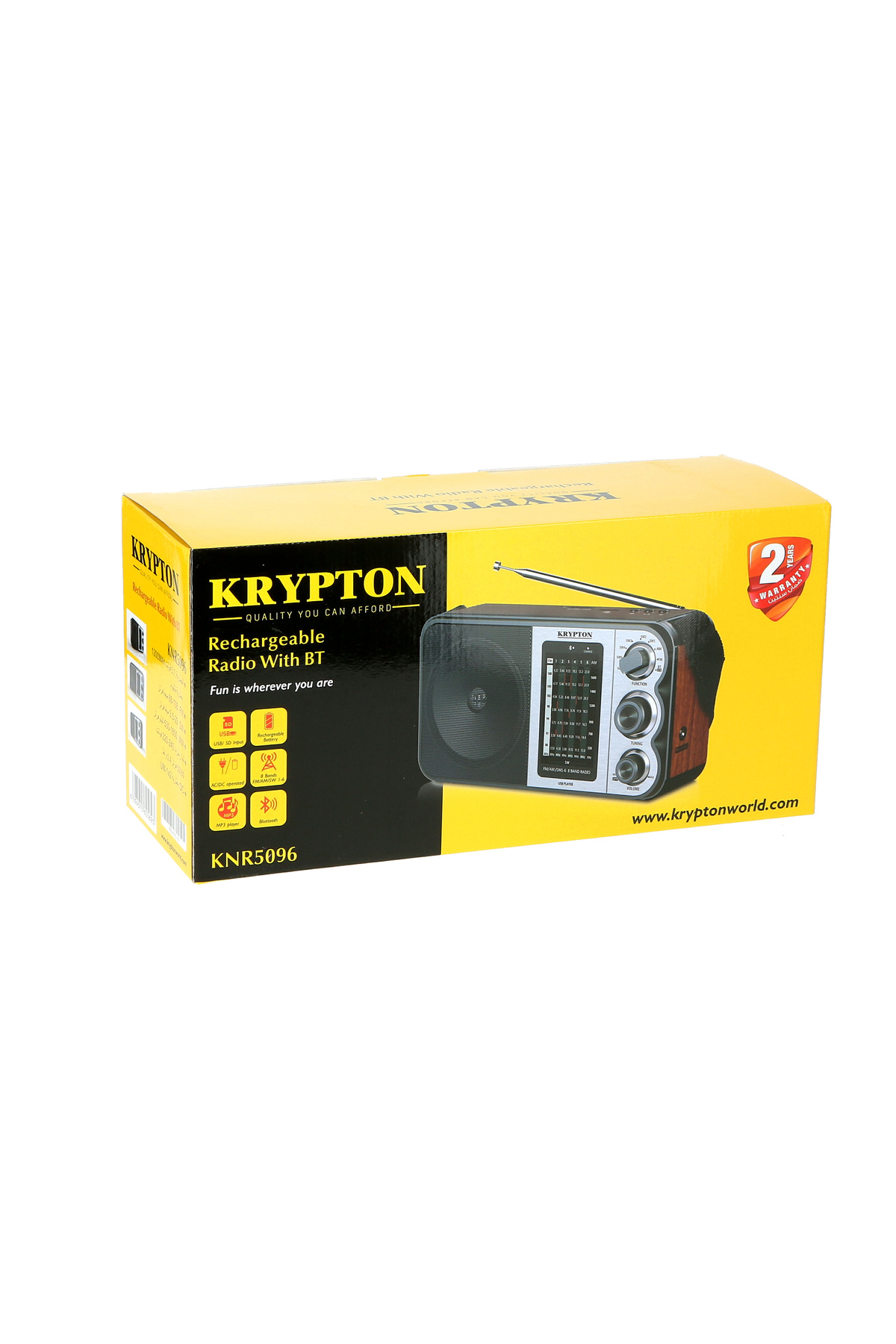 KRYPTON-Rechargeable Radio with MP3 Player, Good Sound Quality, 8 Band, USB, TF, FM Functions, Bluet 3