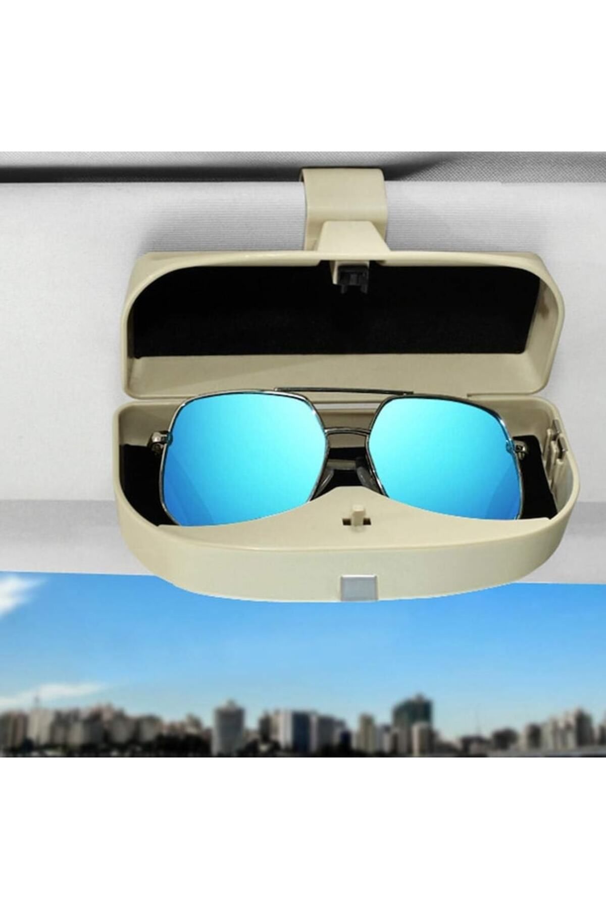 SOHO-Universal Support for Glasses and Cards, with Clips, Compatible with Sun Visor, Stable Fixing, 3