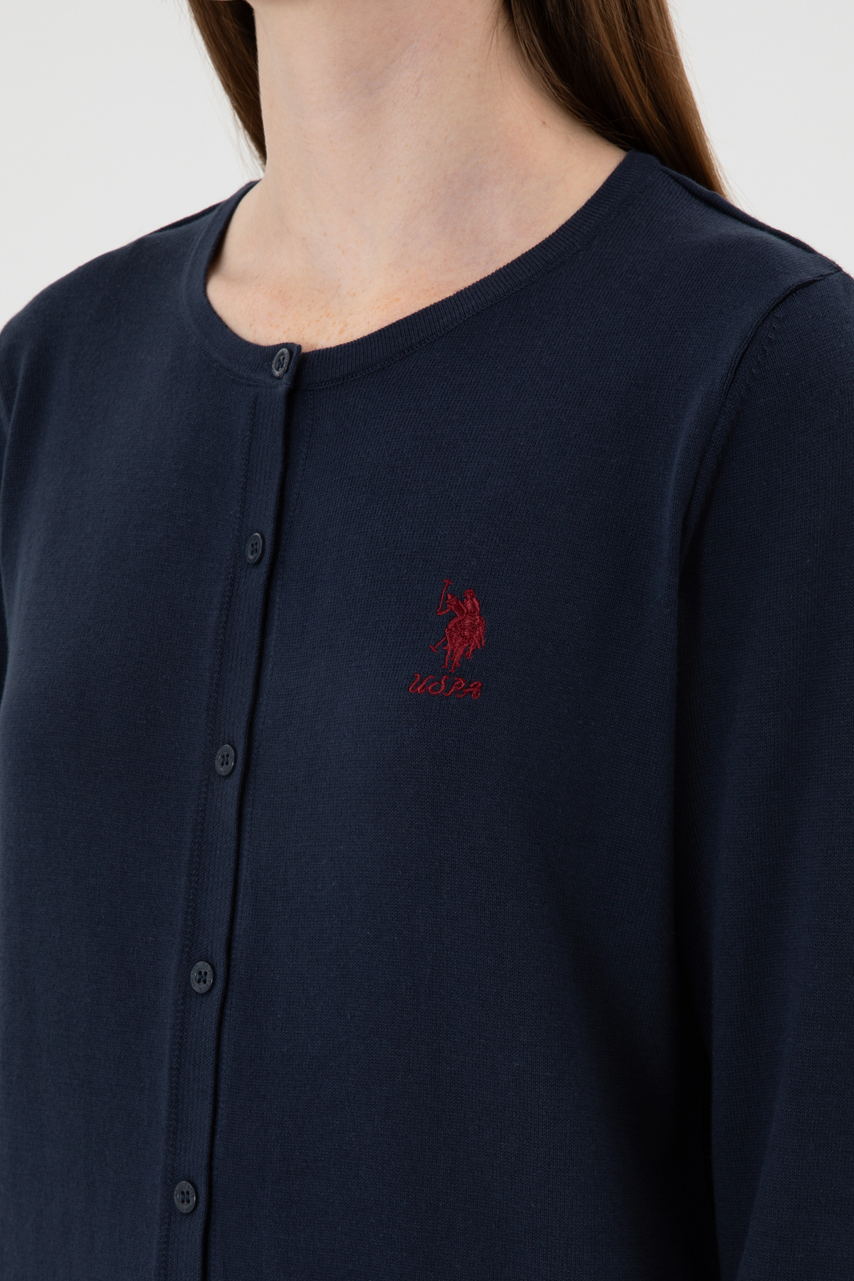 U.S. Polo Assn.  Kadın Lacivert Basic Triko Hırka 50313624-VR033 - Görsel 7