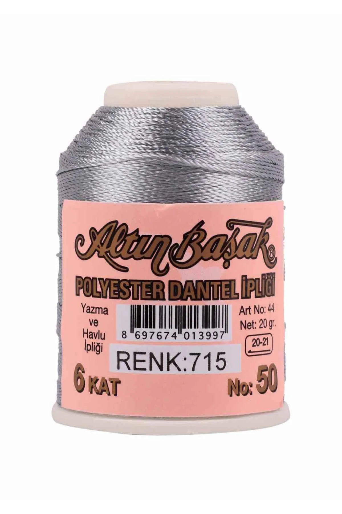 Genel Markalar Altınbaşak 715 Açık Gri Polyester Dantel İpliği 20