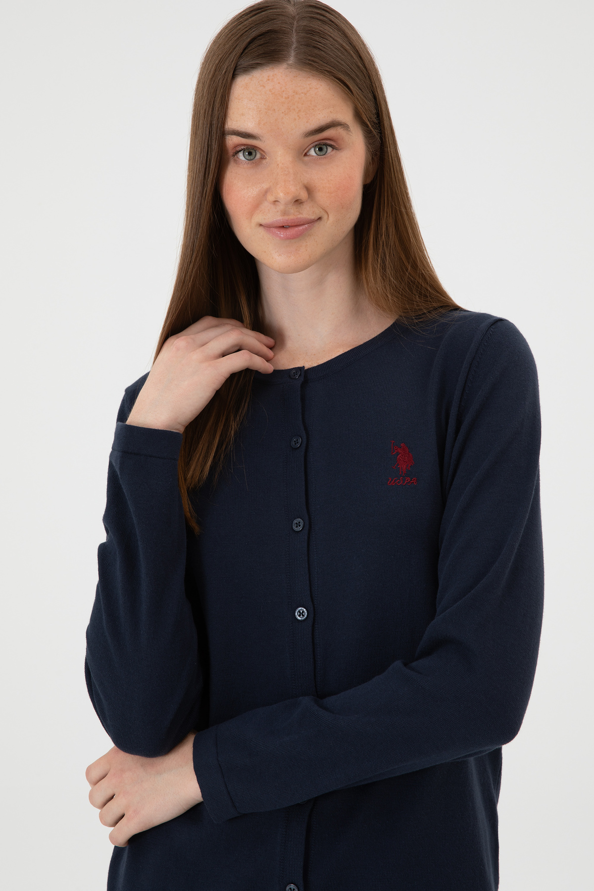 U.S. Polo Assn.  Kadın Lacivert Basic Triko Hırka 50313624-VR033 - Görsel 2