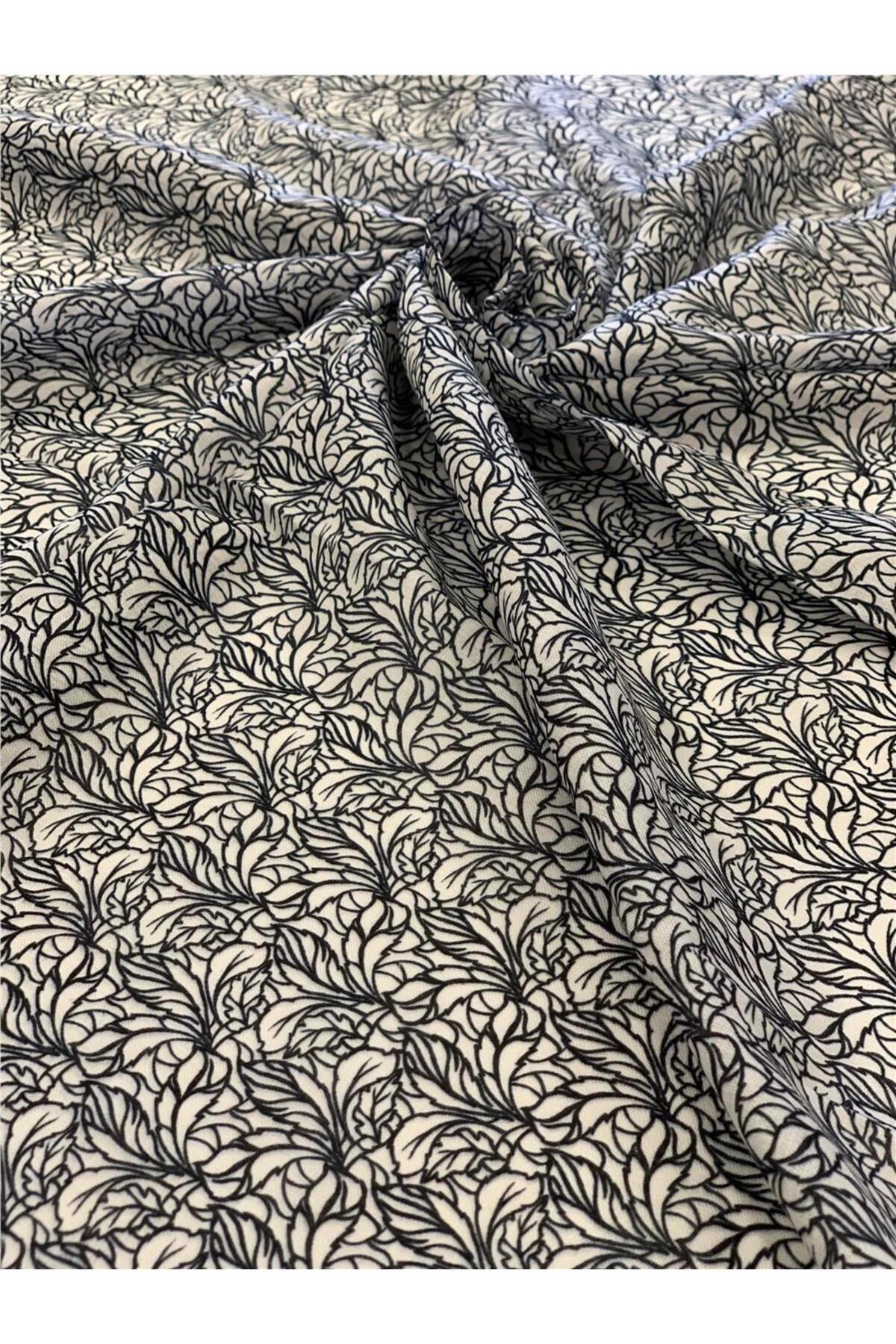 Baştacı-ESARFĂ BUMBAC SOFT 0368 CREM NEGRĂ 3