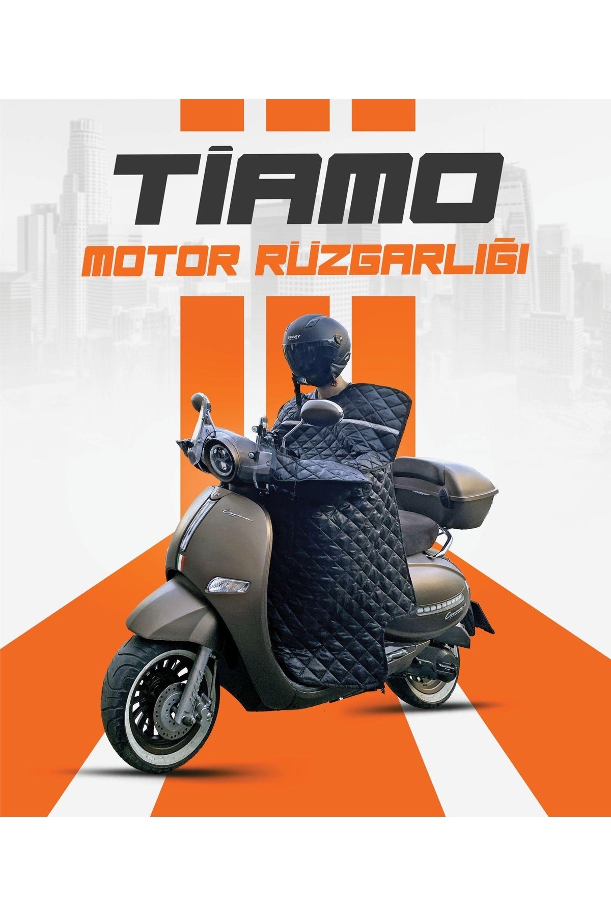 JUNİOR TİAMO TIAMO Su ve Rüzgar Geçirmez Motor Rüzgarlığı – Kışlık Scooter ve Motosiklet Koruma Örtüsü