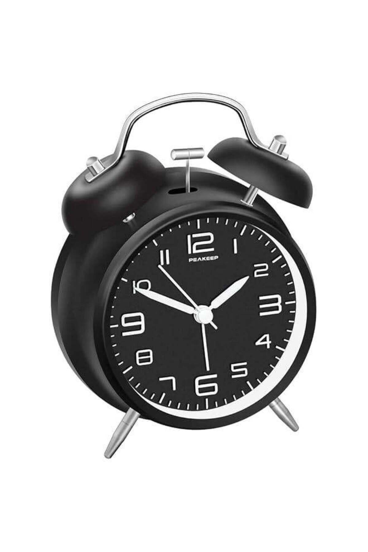 Generic-HOOKOR Super Silent Non Ticking Small Clock with Night Light, Battery Operated, Simple Design, Twin 1