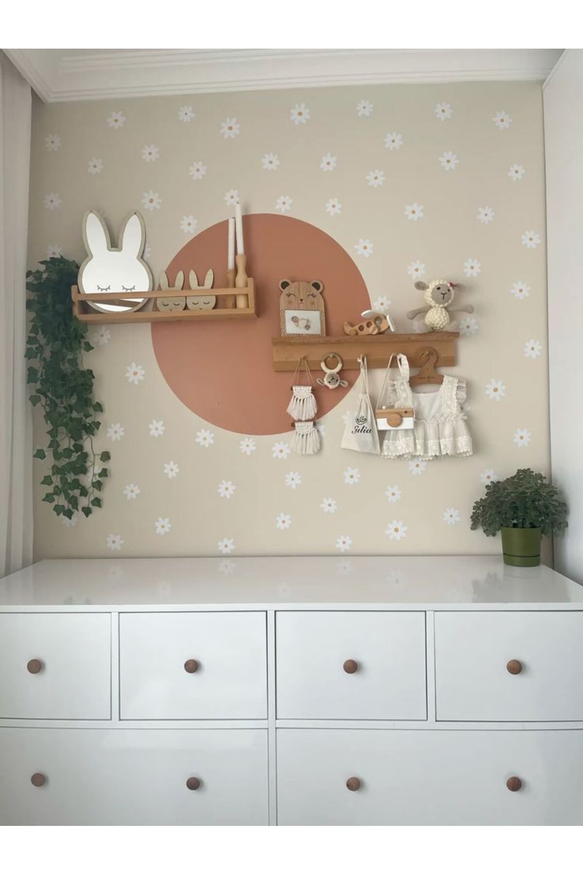 metre dizayn Ahşap Askılık Raf Ve Kitaplık Raf Eğitici Montessori Raf Çocuk Bebek Odası Rafı 2'li 40 Cm fotoğrafı 3 (önizleme)