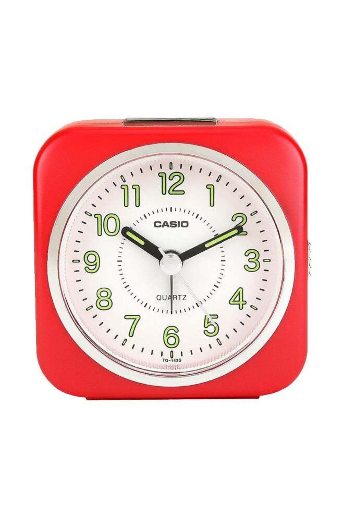 Generic-CASIO Analog Alarm Clock White/Red 8.8x5.4x9.6cm 1