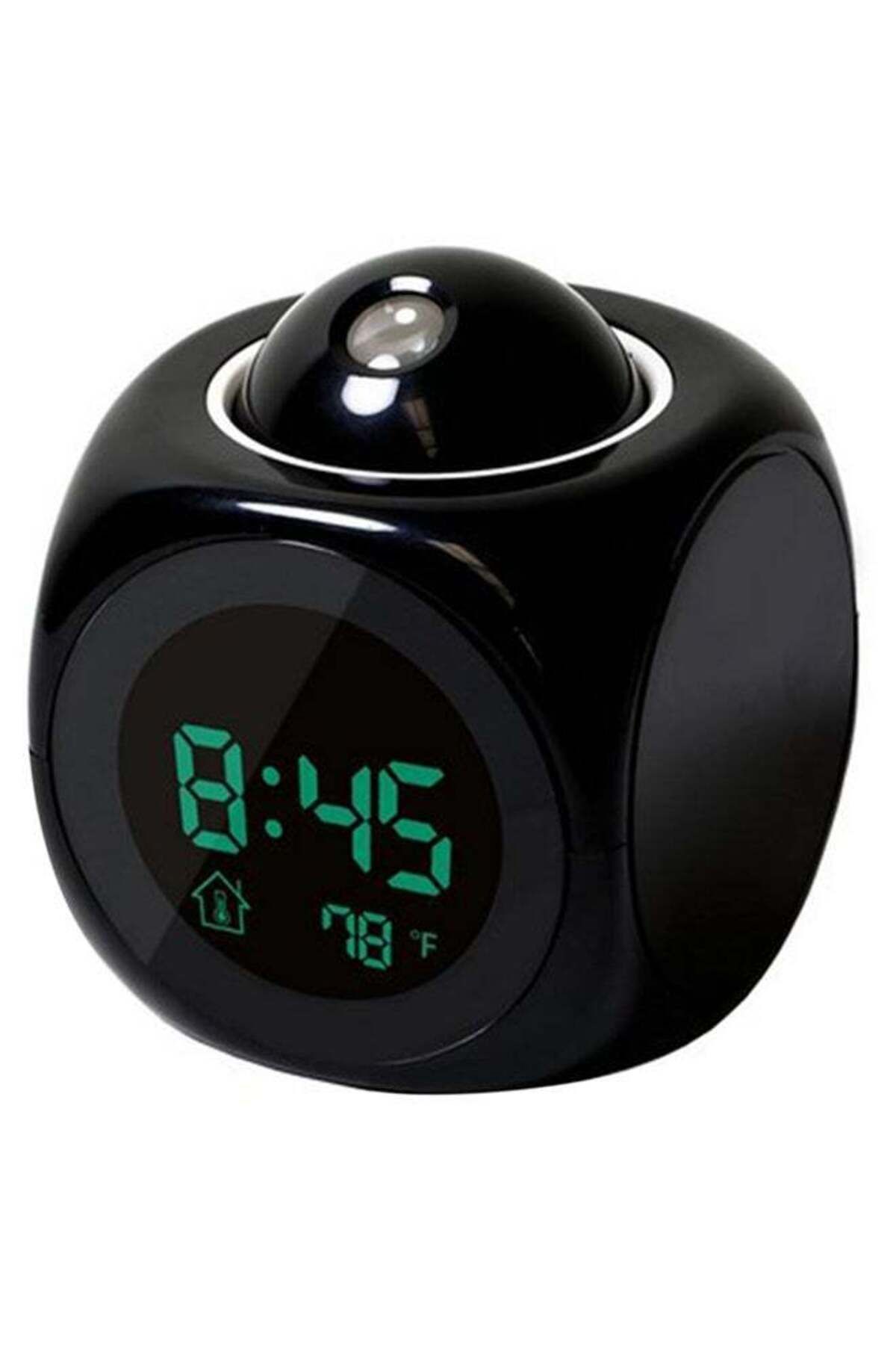 Generic-LCD Projection Voice Talking Digital Alarm Clock with Temperature Display Black/White 1