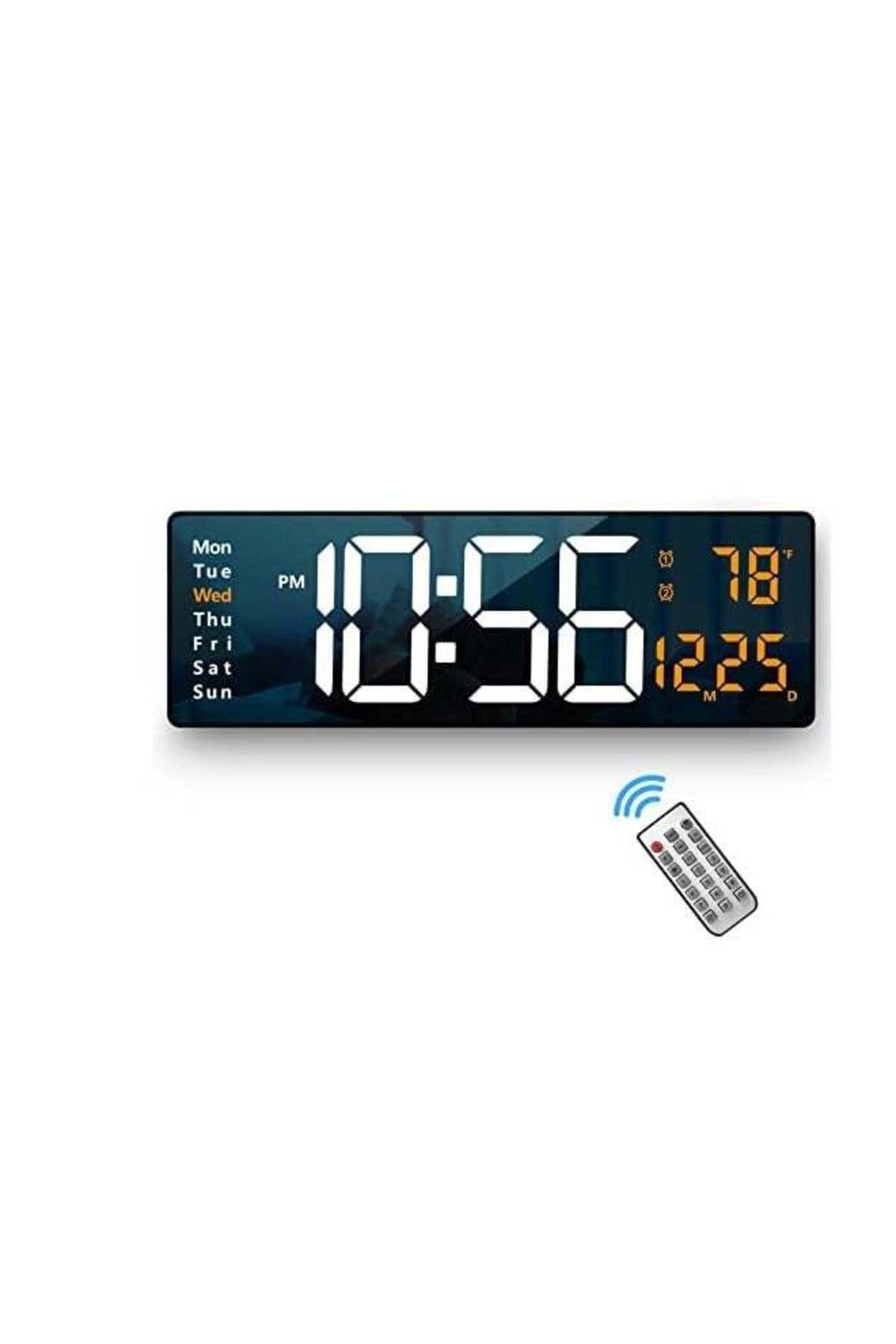 Generic-Digital Wall Clock with LED Alarm, Remote Control, and Automatic Brightness Dimmer for Home and Off 1