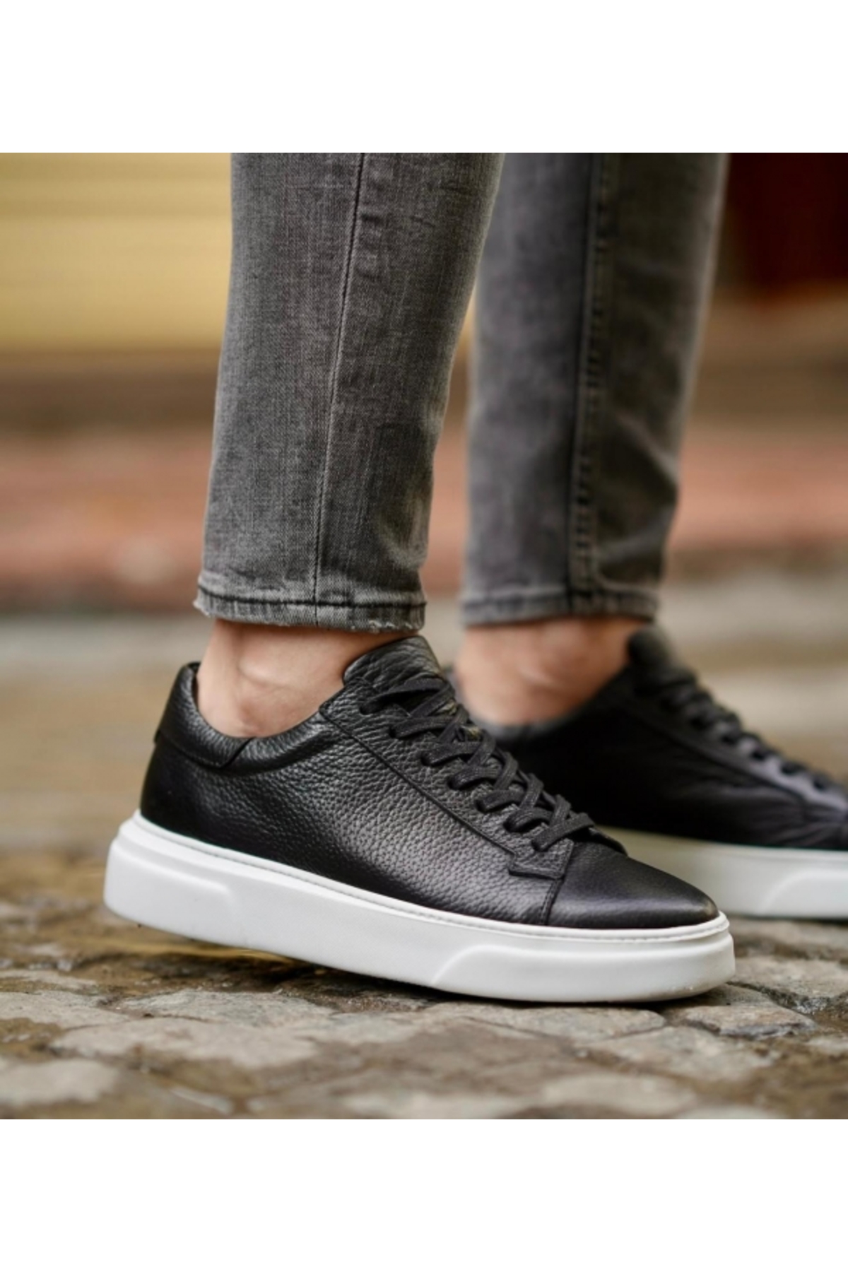 Taşpınar Ayakkabı  Taşpınar %100 Hakiki Deri Ortopedik Hafif Erkek Rahat Günlük Terletmez Büyük Numara Sneaker 37-48 - Görsel 3