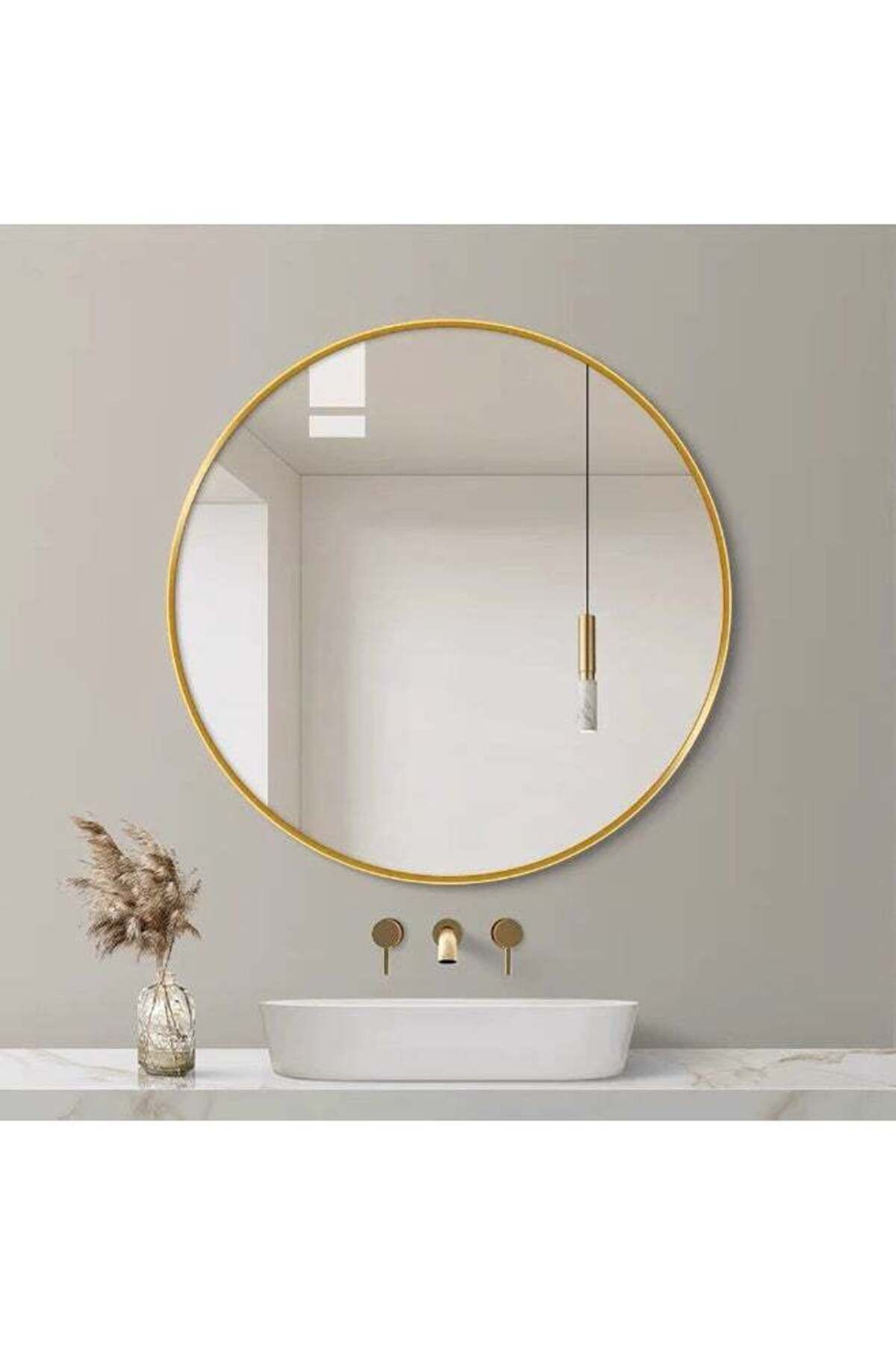 Generic-Bathroom Mirror, Wall Mounted Round Mirror with Metal Frame for Vanity Makeup, Modern Wall Mirror f 1