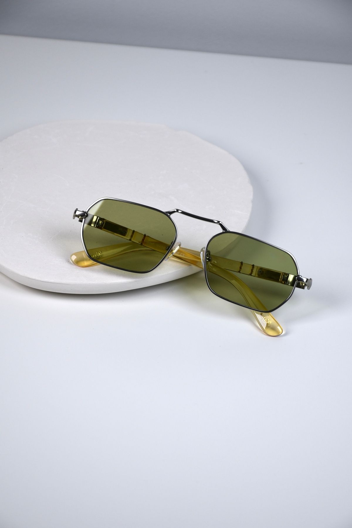 LOOKUP NEW-Eşref Tek Unisex Men's Uv400 Protected Square Rectangular Metal Stainless Sunglasses 3