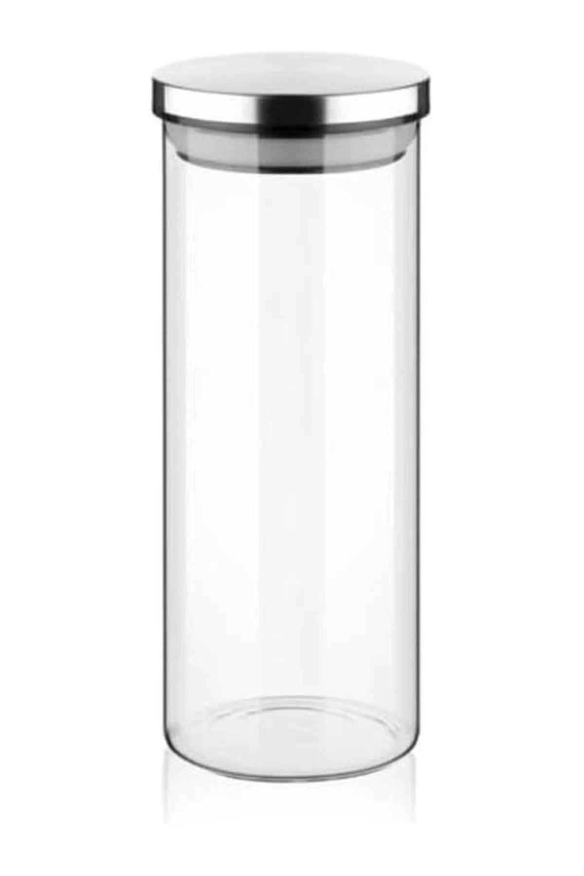 DERİK-1000ml Vacuum Borosilicate Glass Jar with Metal Lid (8.5Cm*20Cm) 1 Piece 2
